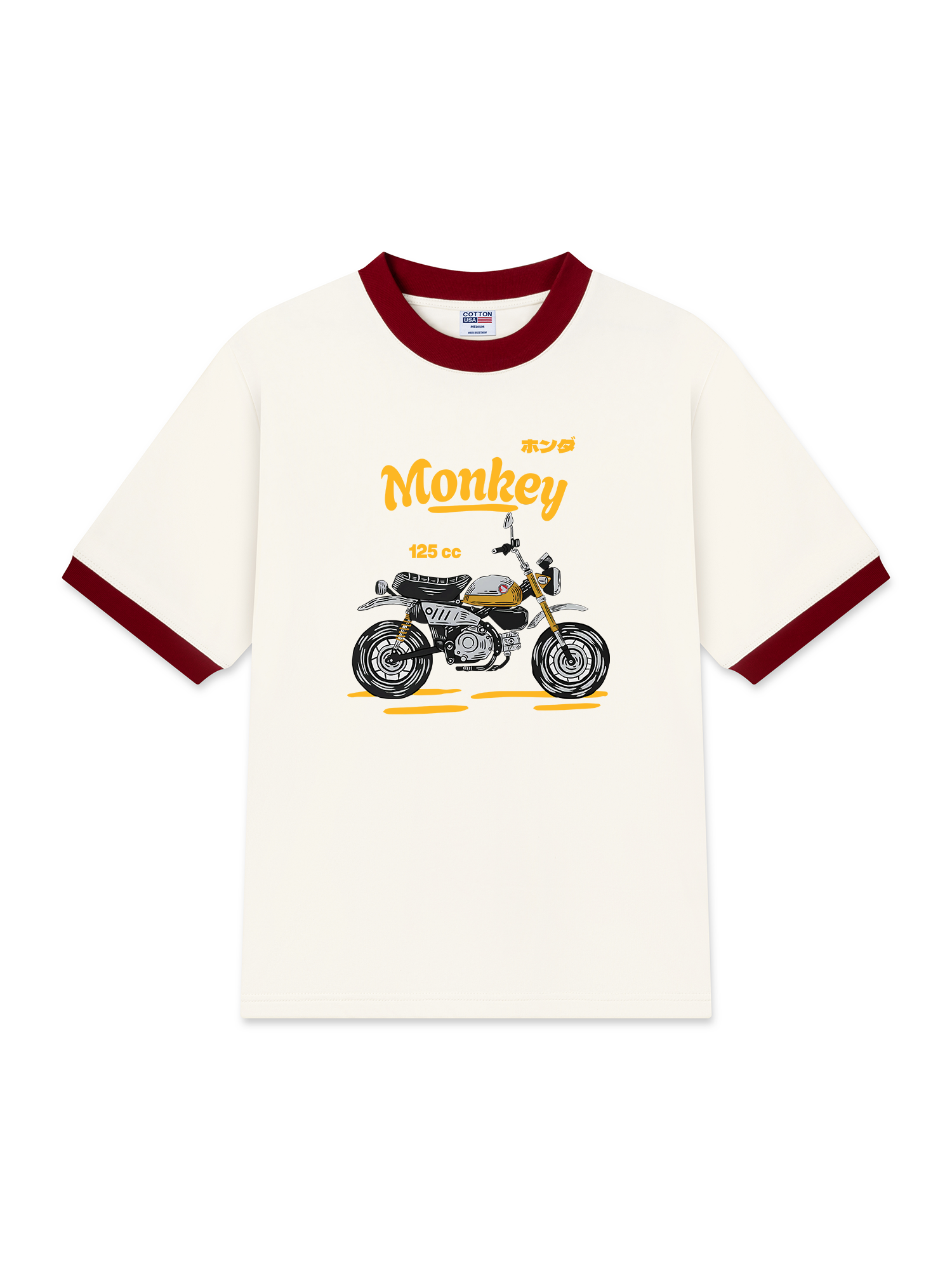 Áo Thun Ringer Relaxed Fit Monkey 125cc Yellow