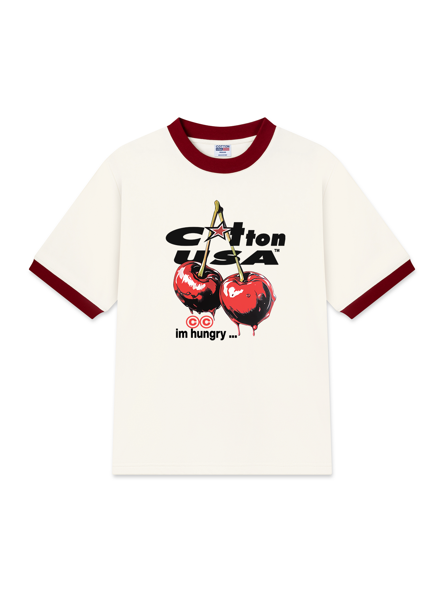 Áo Thun Ringer Relaxed Fit Cherry COTTON USA