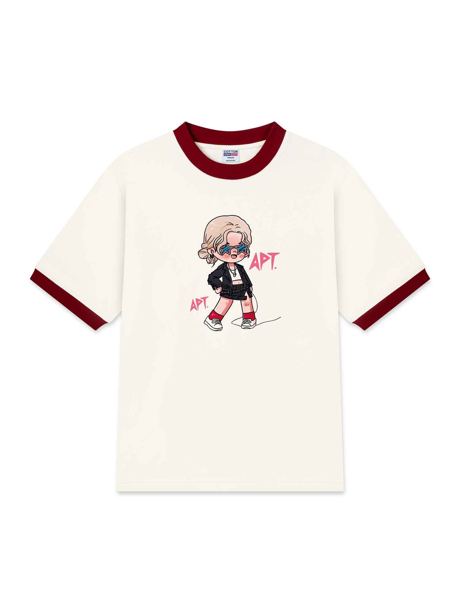 Áo Thun Ringer Relaxed Fit BlackPink Roise APT