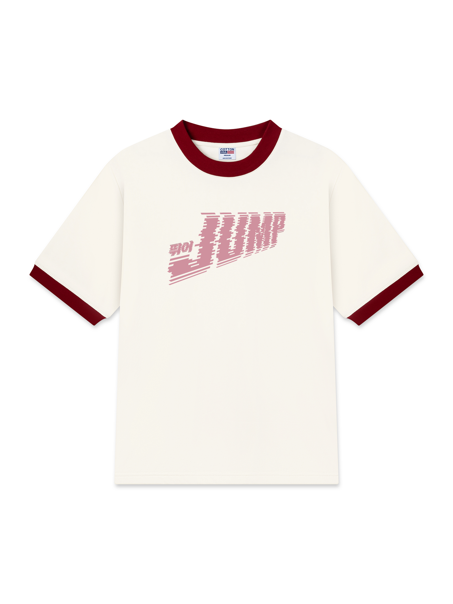 Áo Thun Ringer Relaxed Fit Black Pink Jump