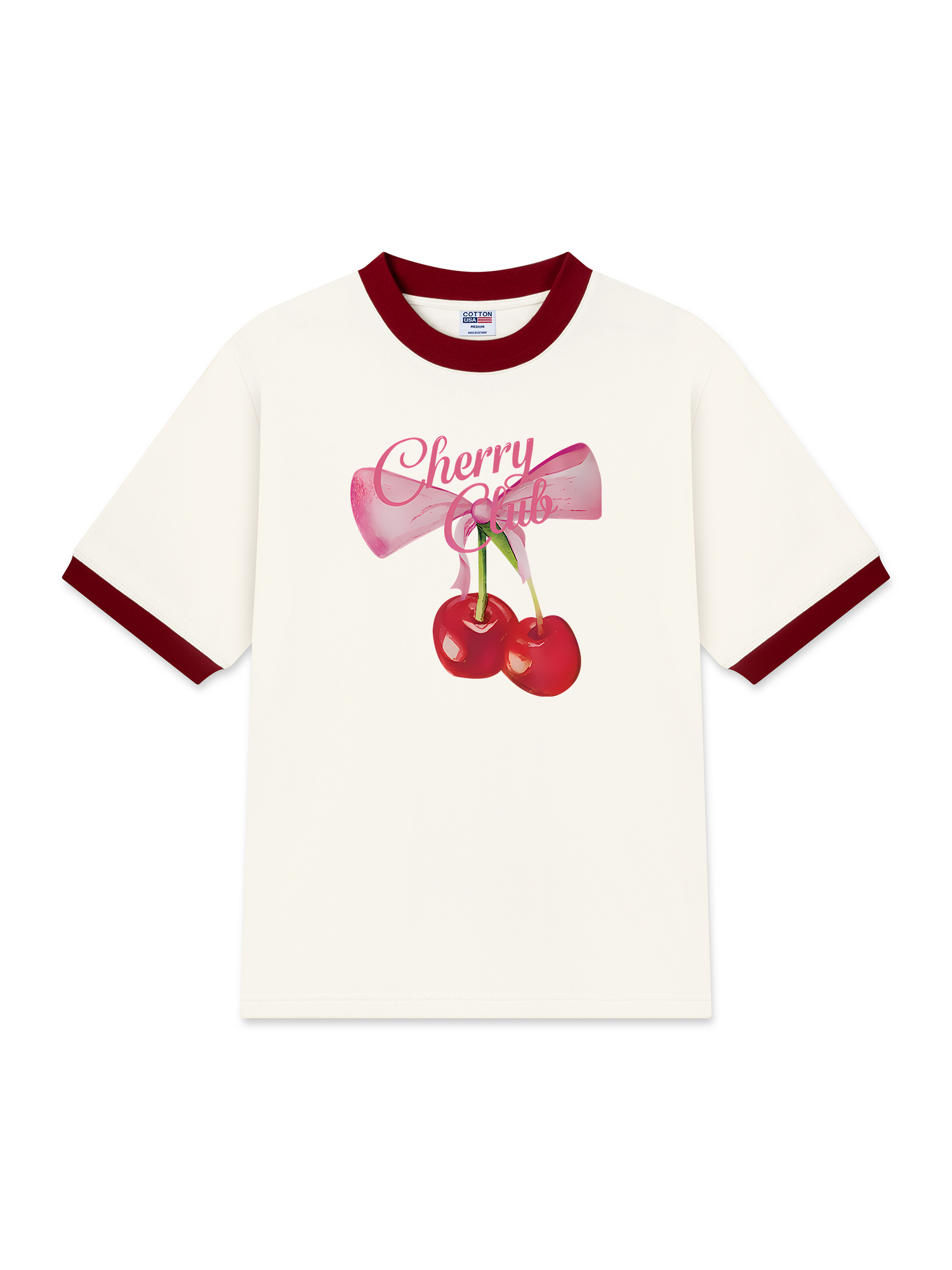 Áo Thun Ringer Relaxed Fit Cherry Club Coquette