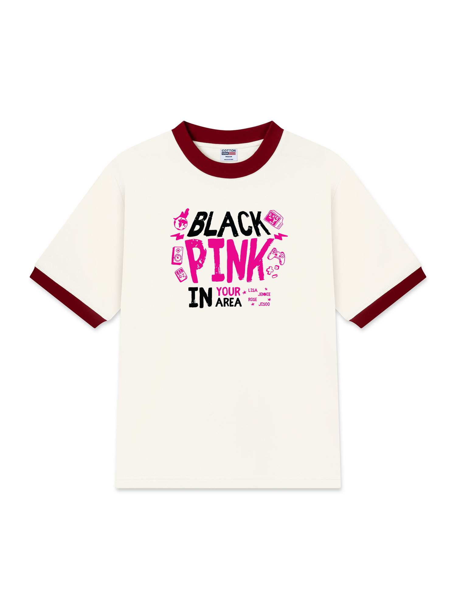 Áo Thun Ringer Relaxed Fit BlackPink In Your Area