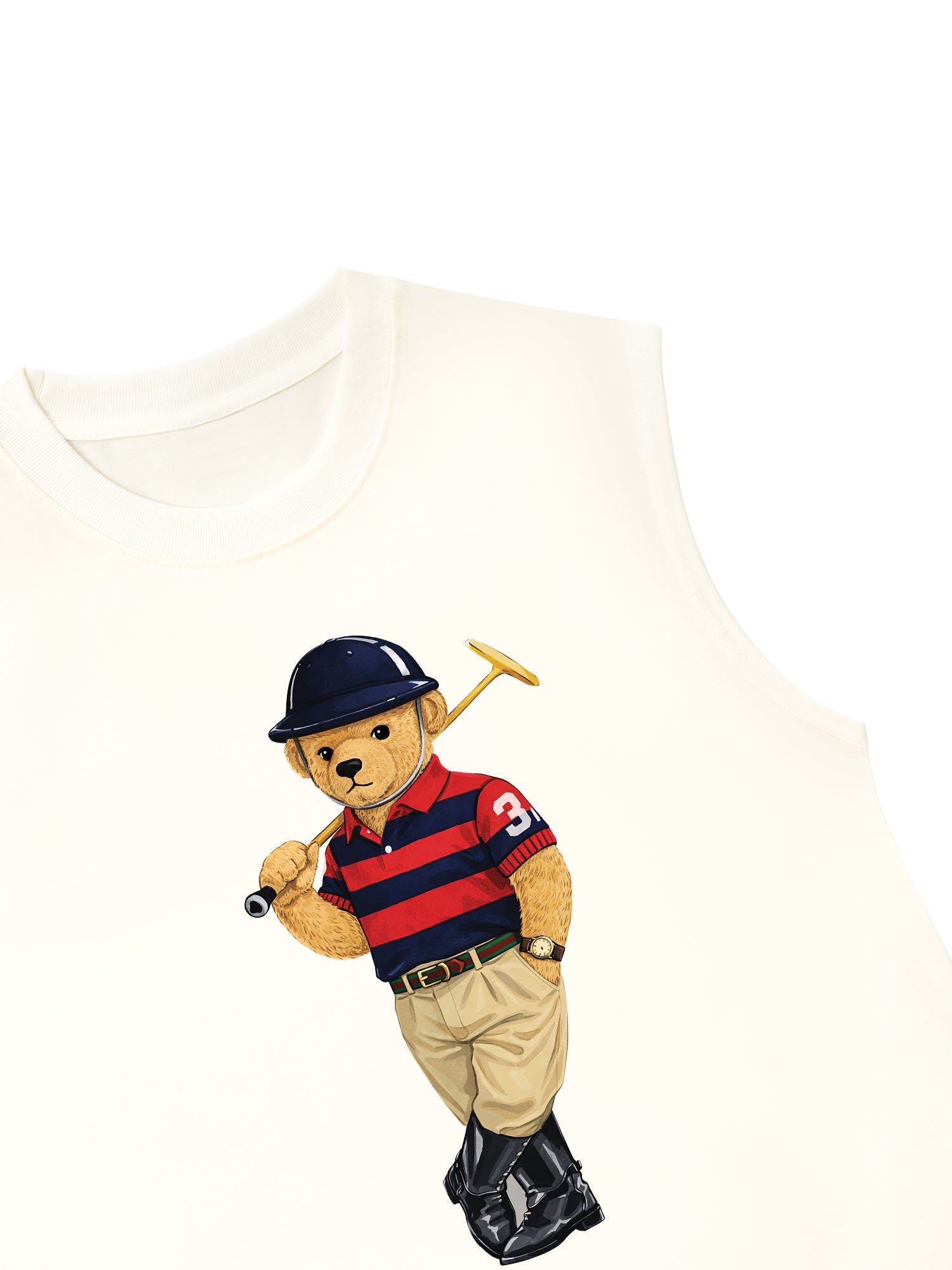 Áo Ba Lỗ Relaxed Fit Quiet Luxury Bear