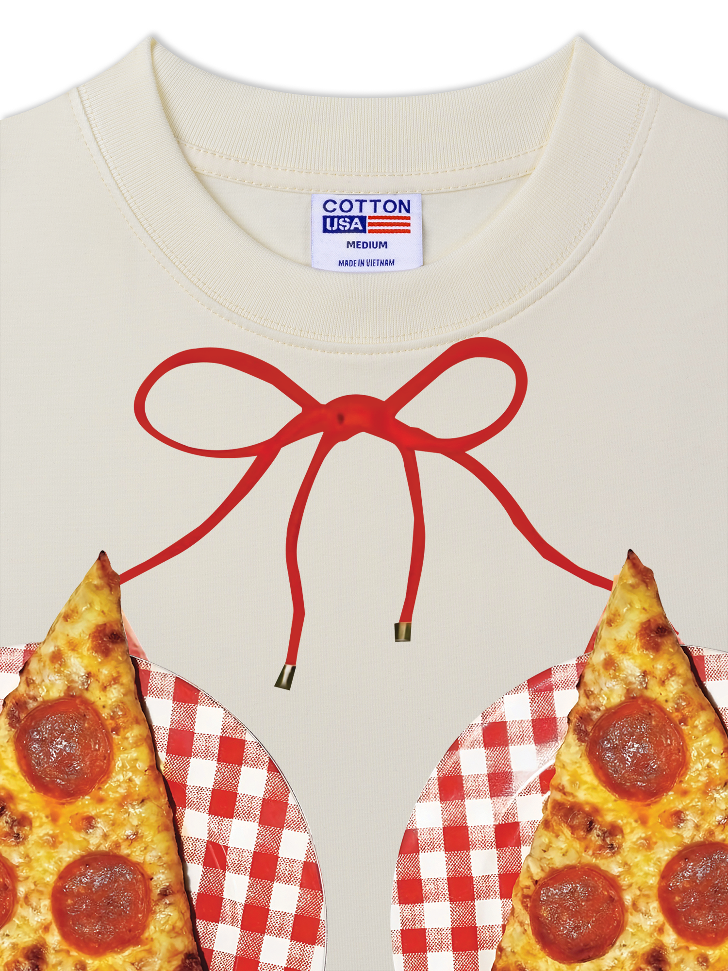 Áo Thun Relaxed Fit Yummy Mood Pizza Bikini