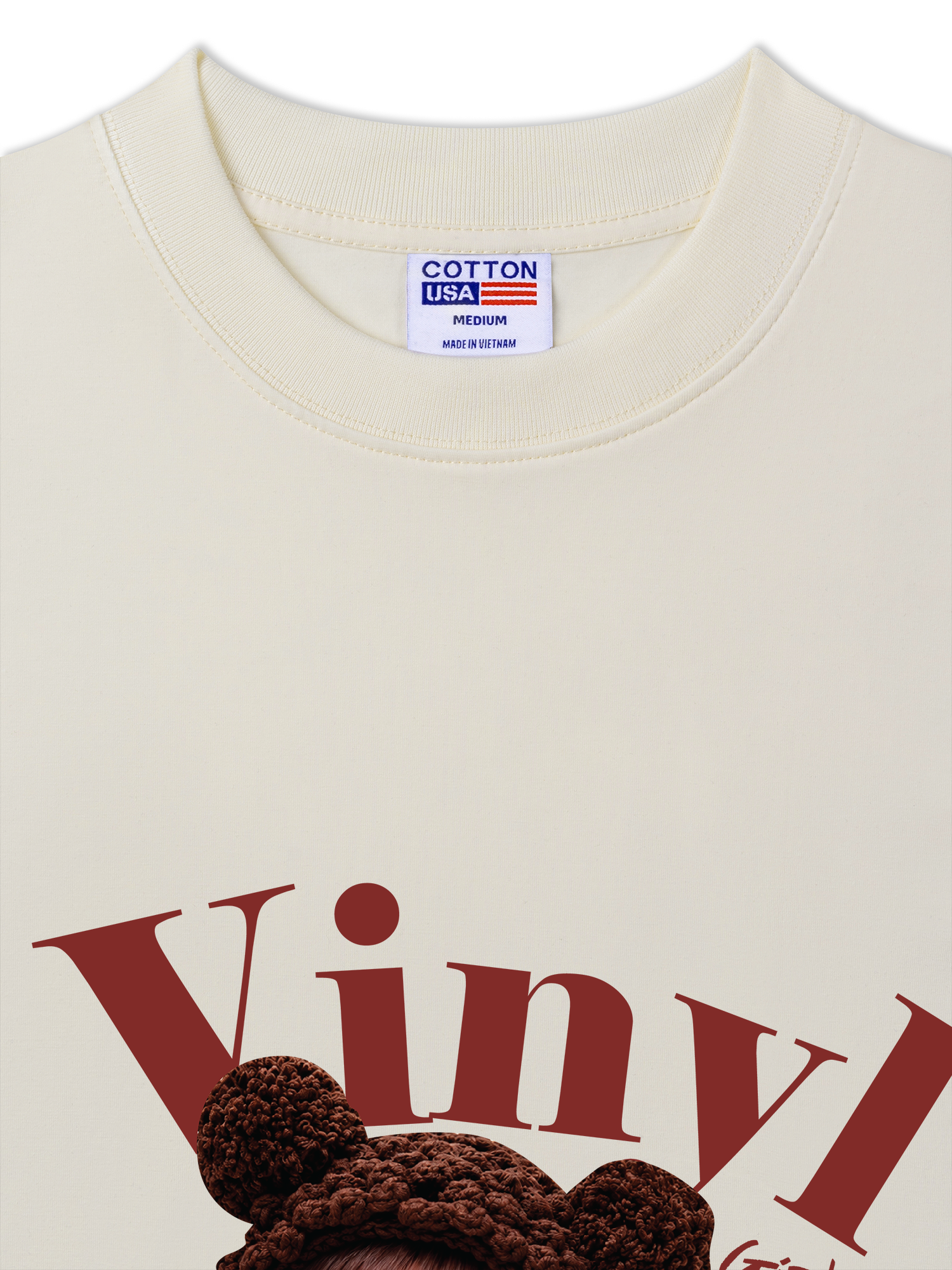 Áo Thun Relaxed Fit Cute Gang Vinyl Girl