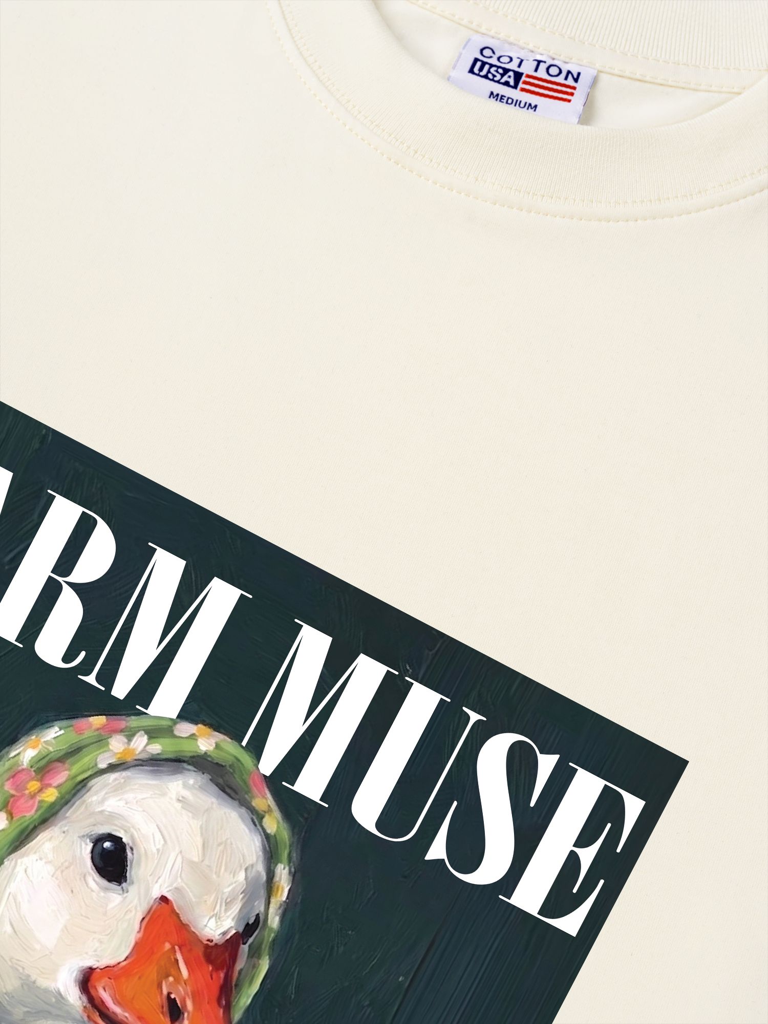 Áo Thun Relaxed Fit Farm Muse White Duck