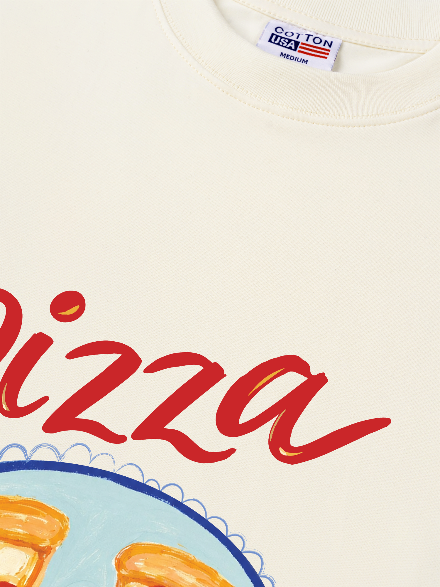 Áo Thun Relaxed Fit Yummy Mood Pizza Girl Club