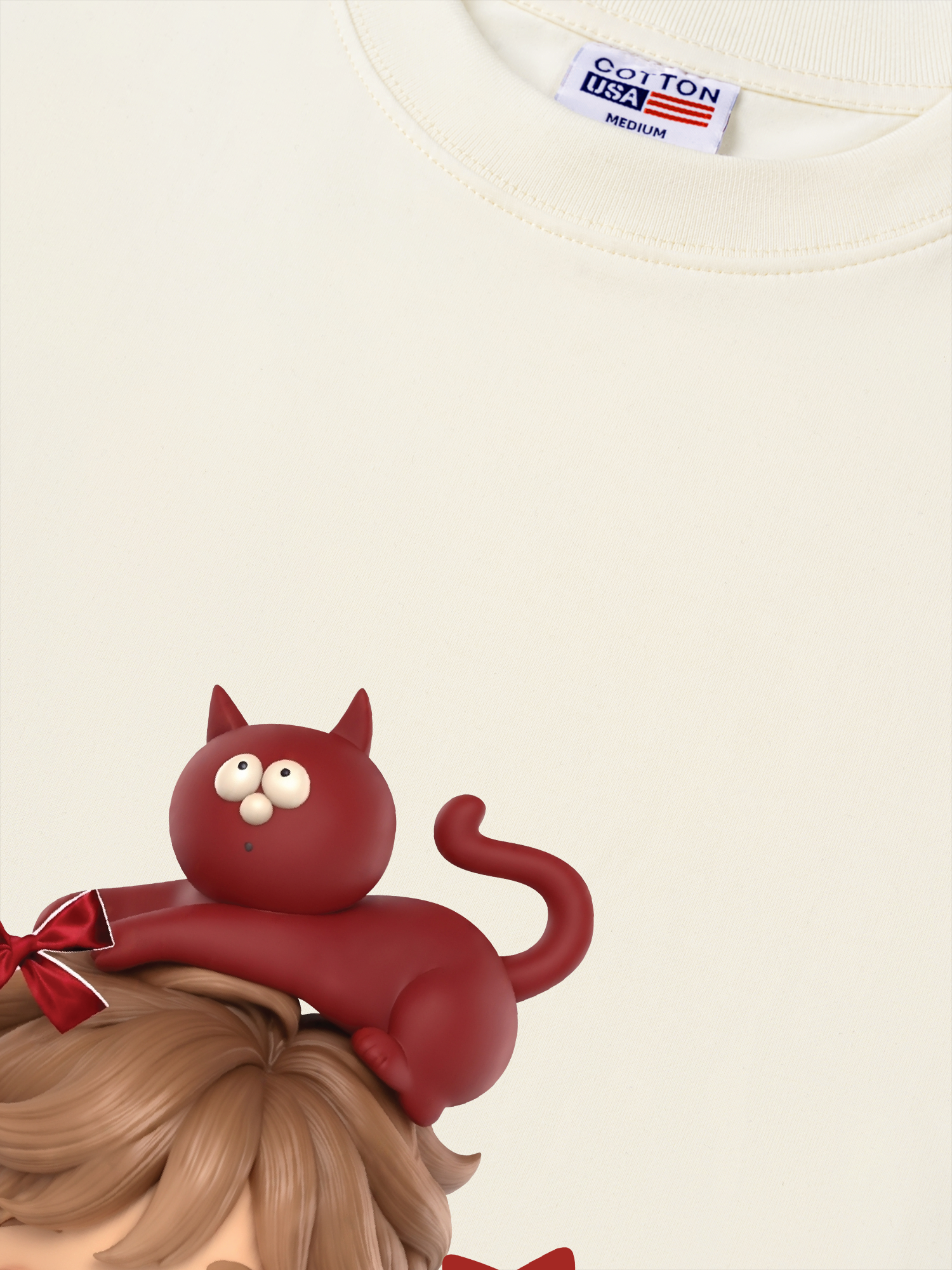 Áo Thun Relaxed Fit Cute Gang Red Outfit