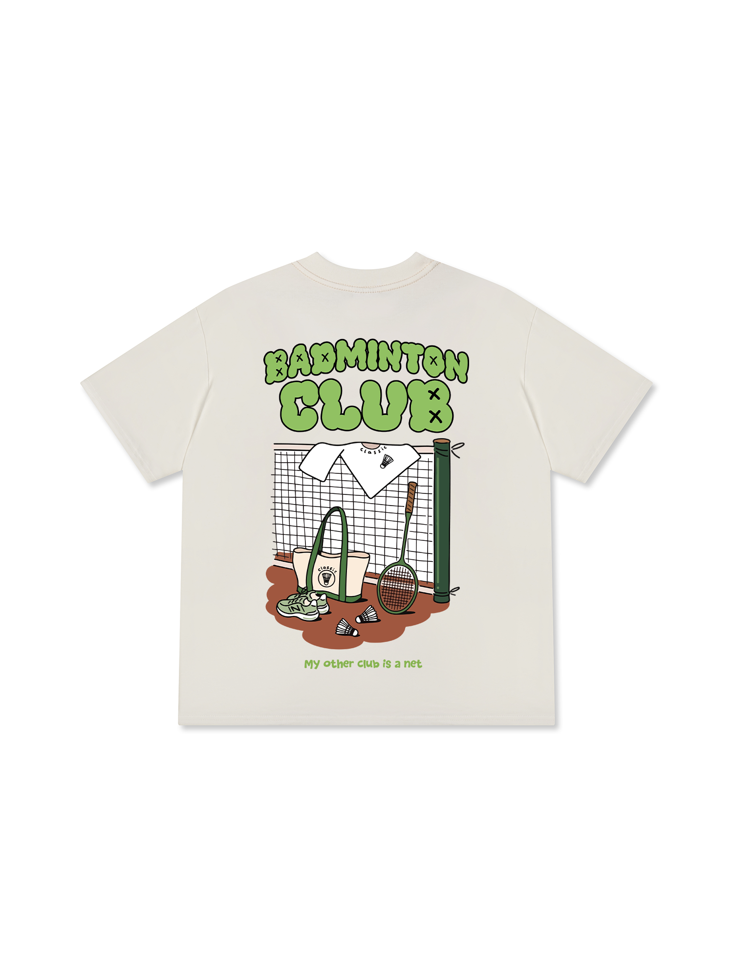 Áo Thun Relaxed Fit Badminton Club My Other Club Is A Net