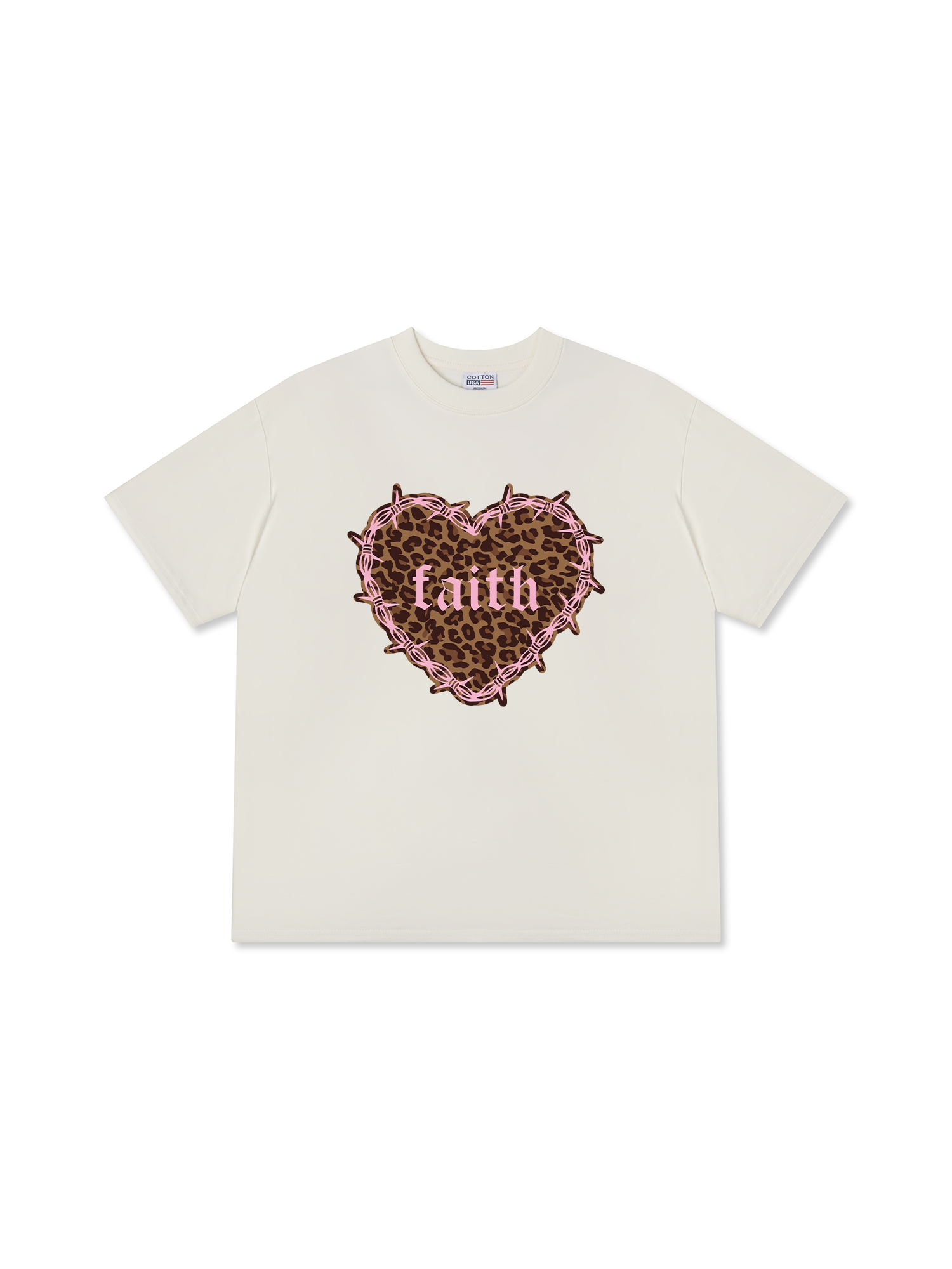 Áo Thun Relaxed Fit Urban Leopard Faith Heart