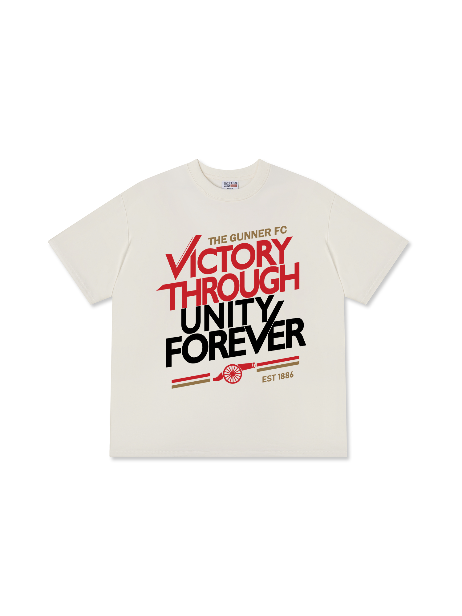 Áo Thun Relaxed Fit Soccer The Gunner Victory Through Unity Forever