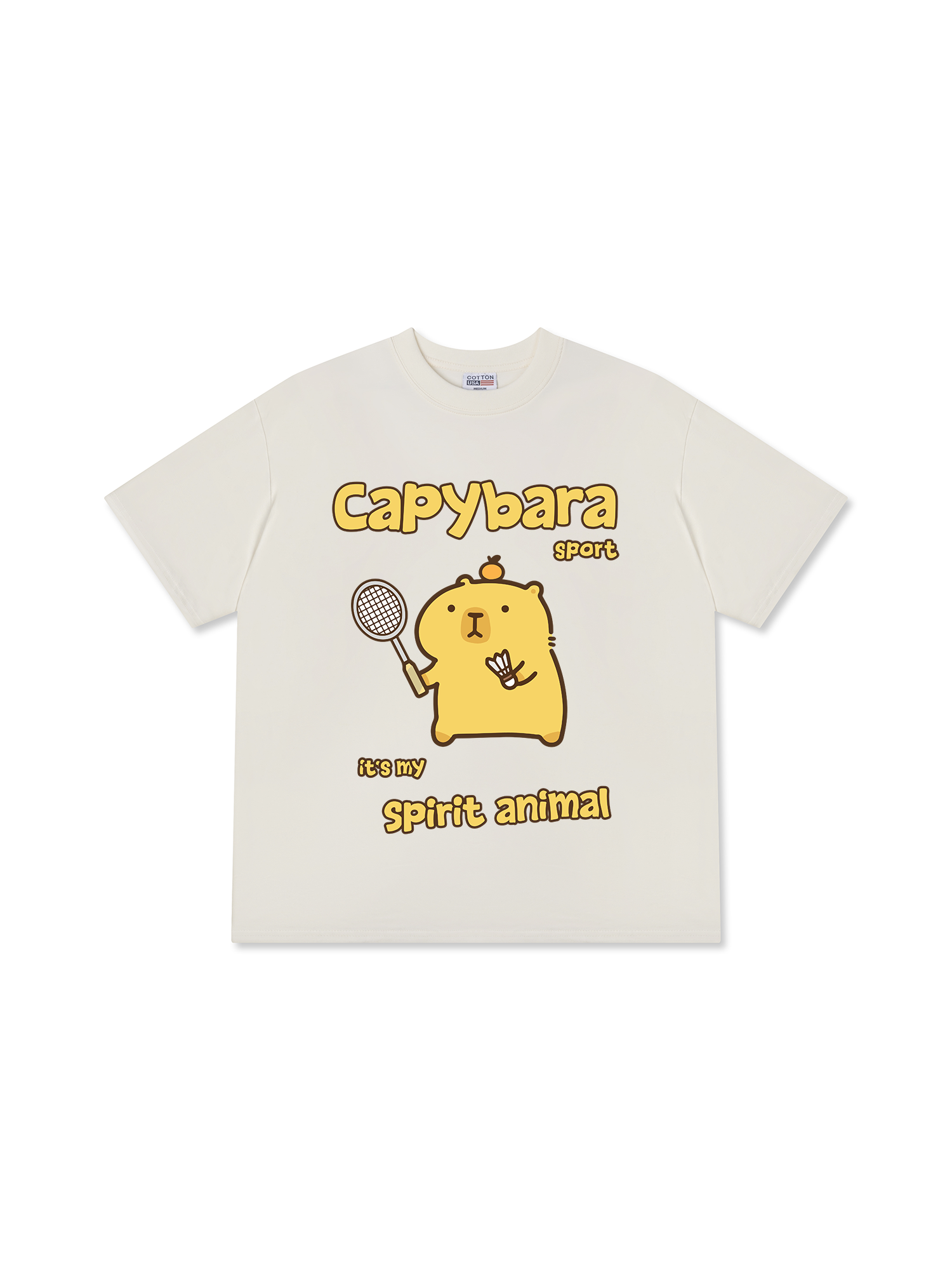 Áo Thun Relaxed Fit Badminton Capybara Sport