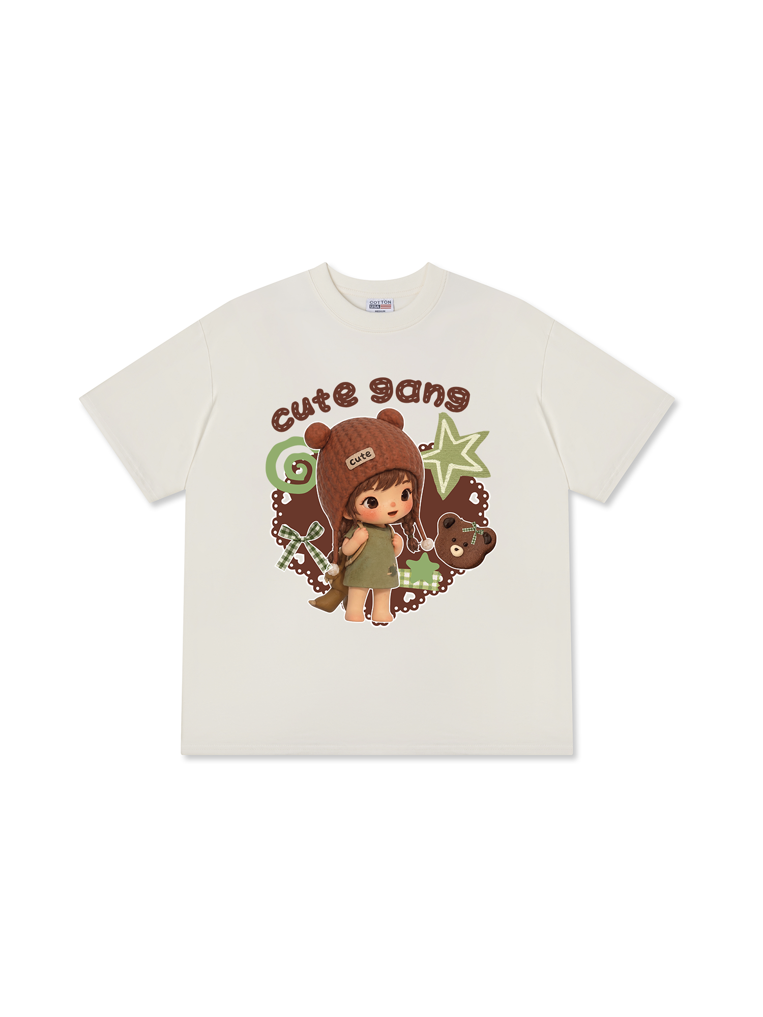 Áo Thun Relaxed Fit Cute Gang