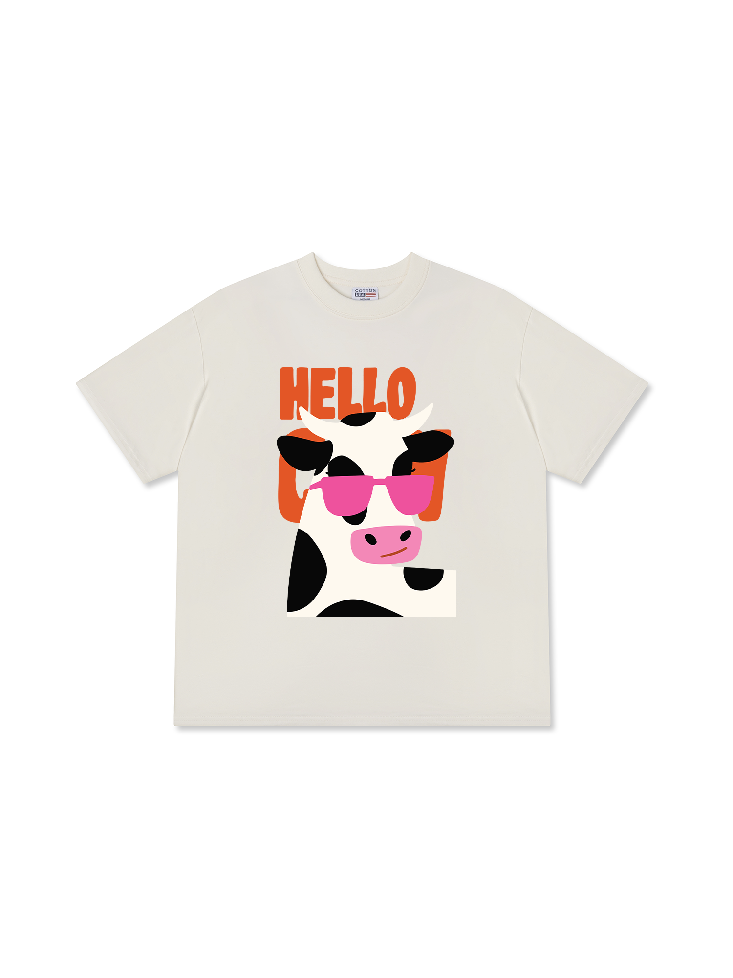 Áo Thun Relaxed Fit Farm Hello Cow