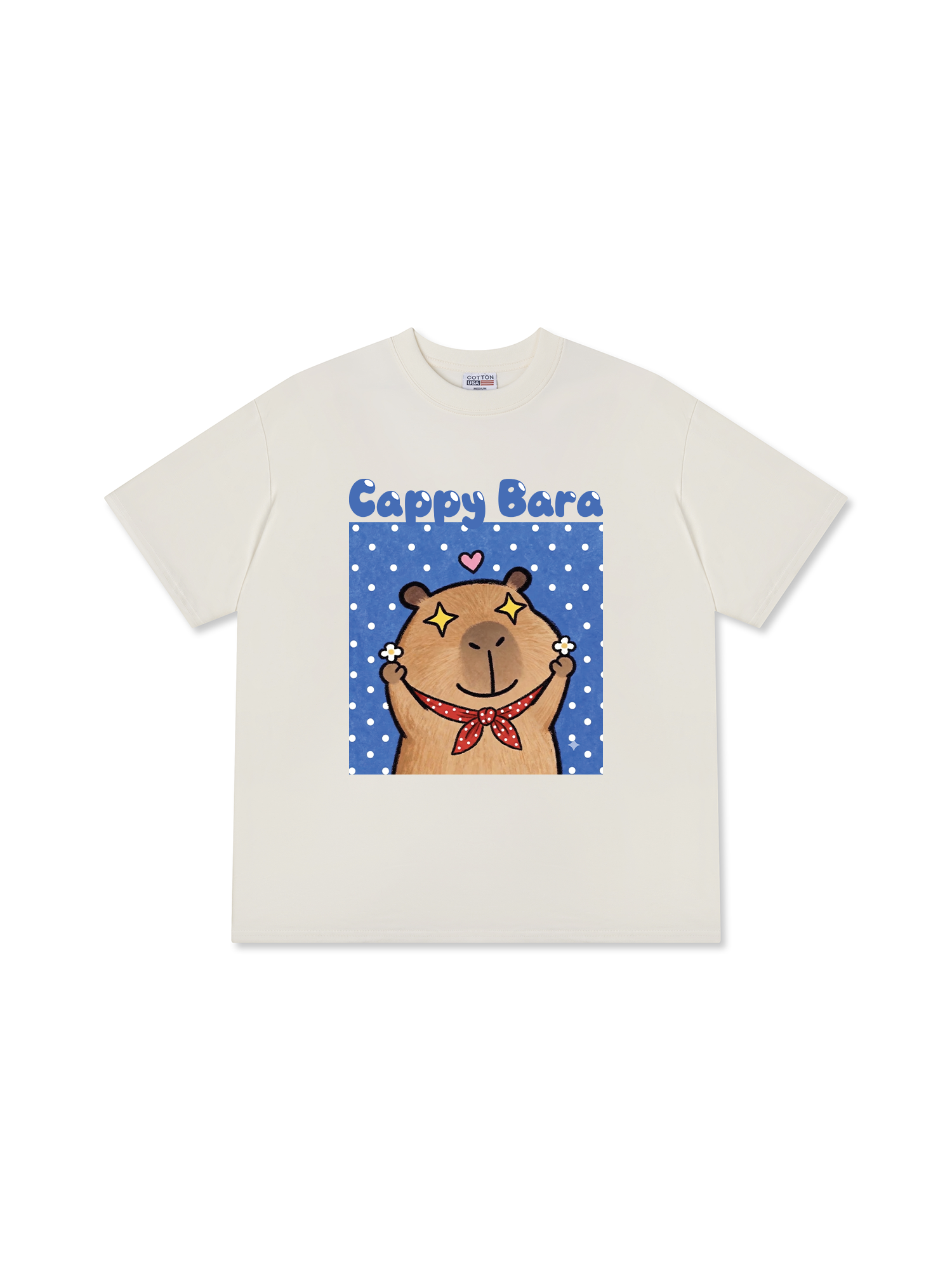 Áo Thun Relaxed Fit Farm Capy Bara Blue Background