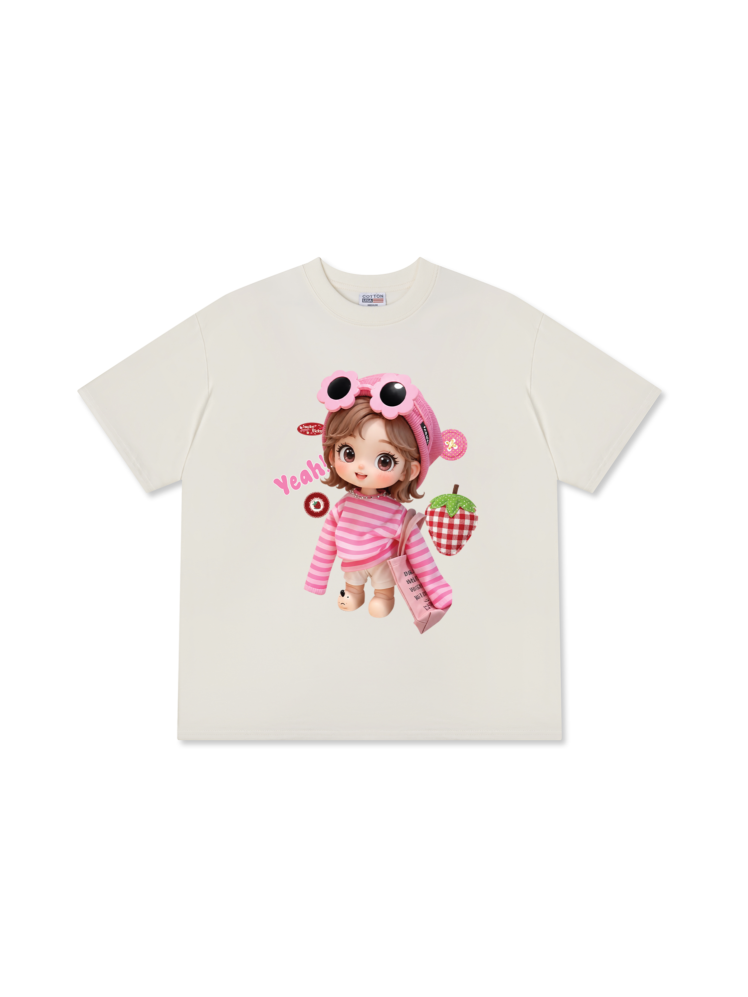 Áo Thun Relaxed Fit Cute Gang Pink Girl