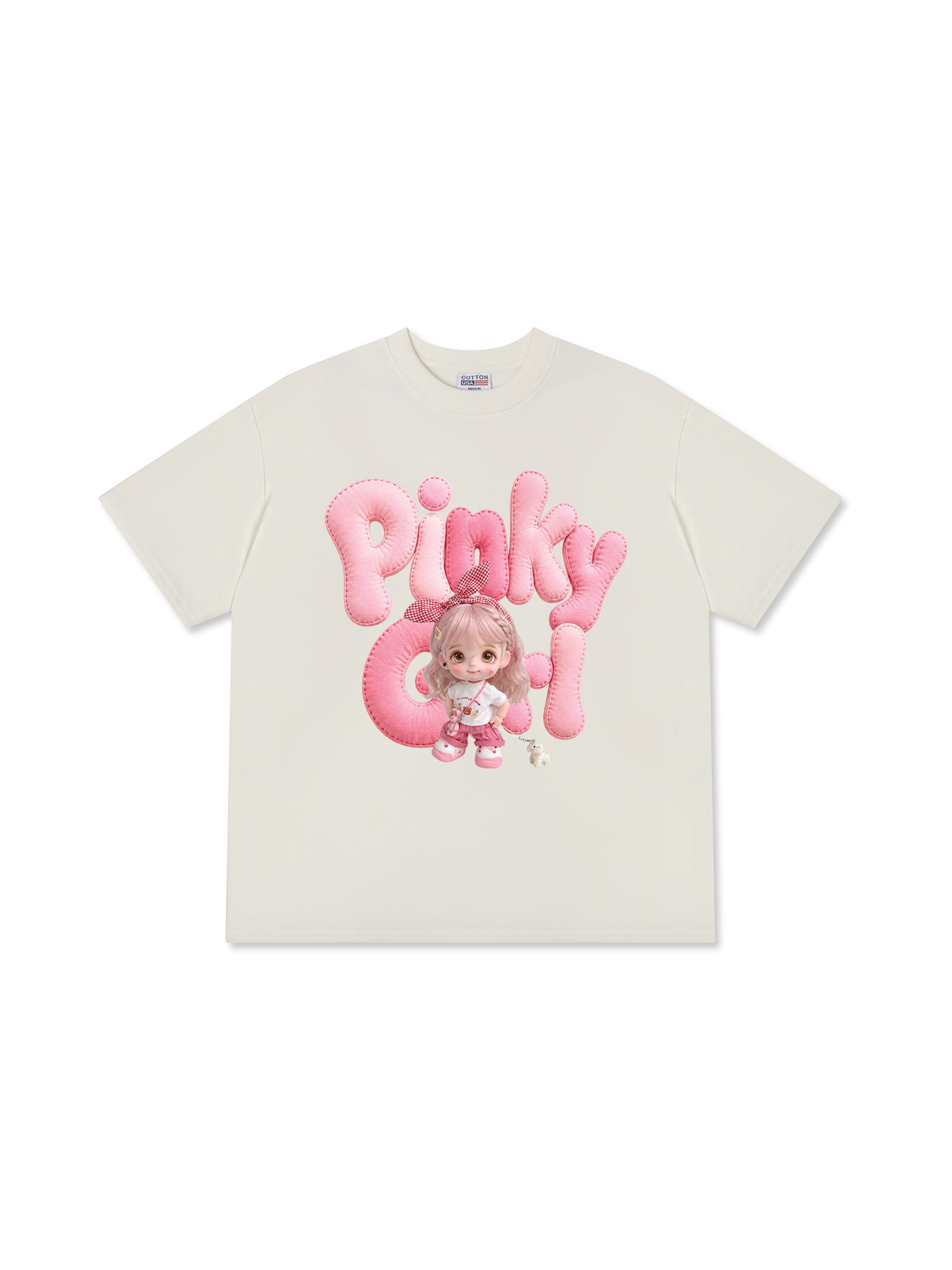 Áo Thun Relaxed Fit Cute Gang Pinky Girl