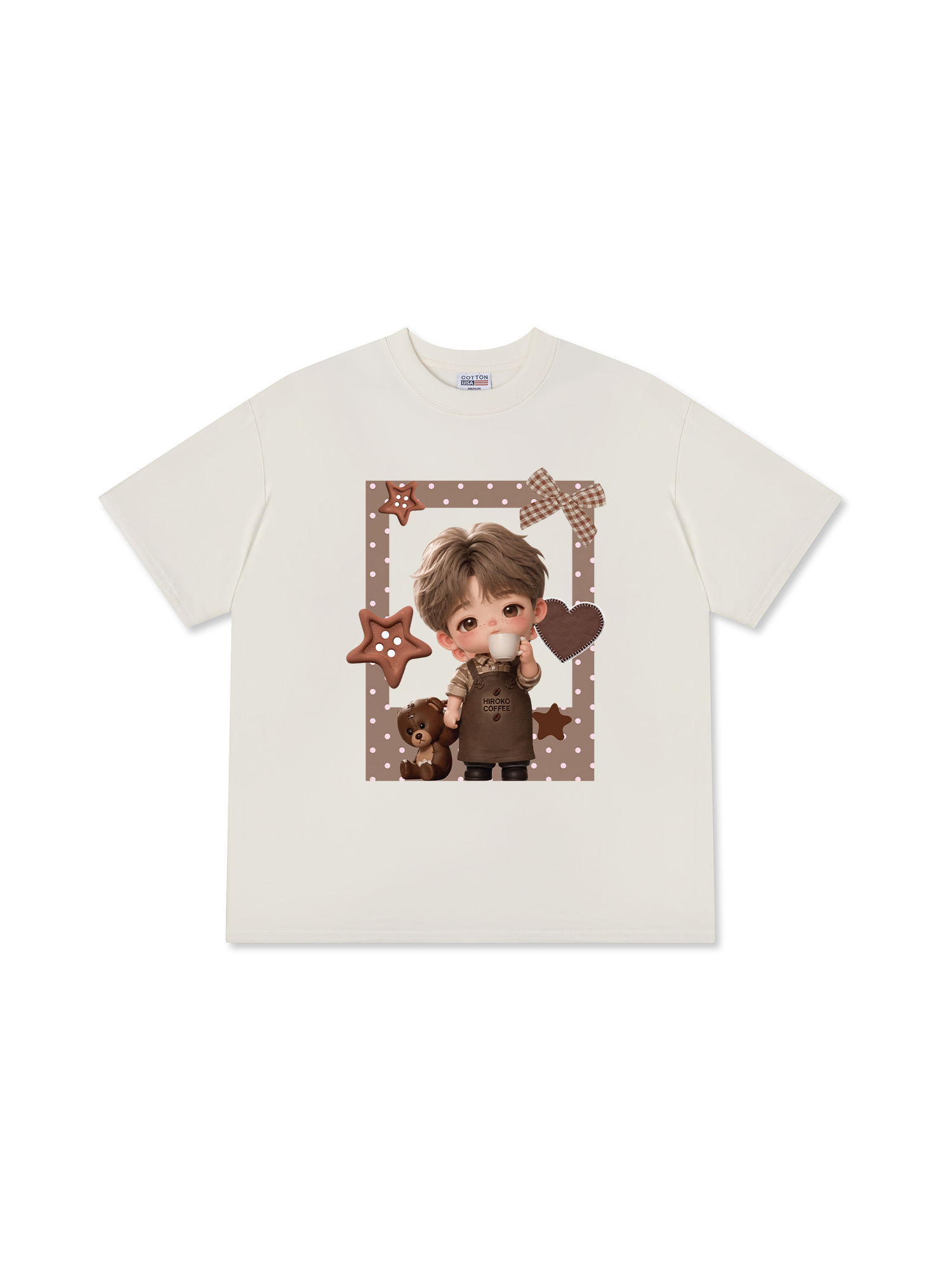 Áo Thun Relaxed Fit Cute Gang Coffee Chibi