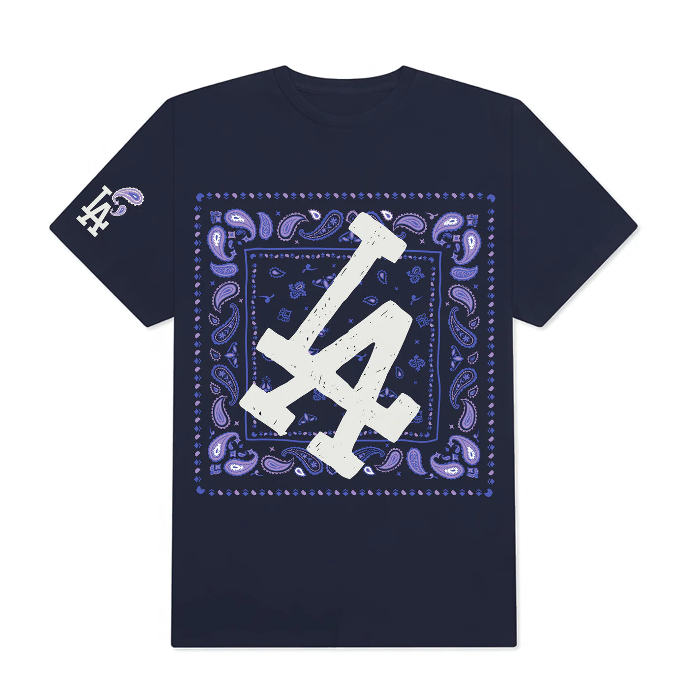 Flash Sale MLB Los Angeles Dodgers Paisley Big Logo One Point T-Shirt