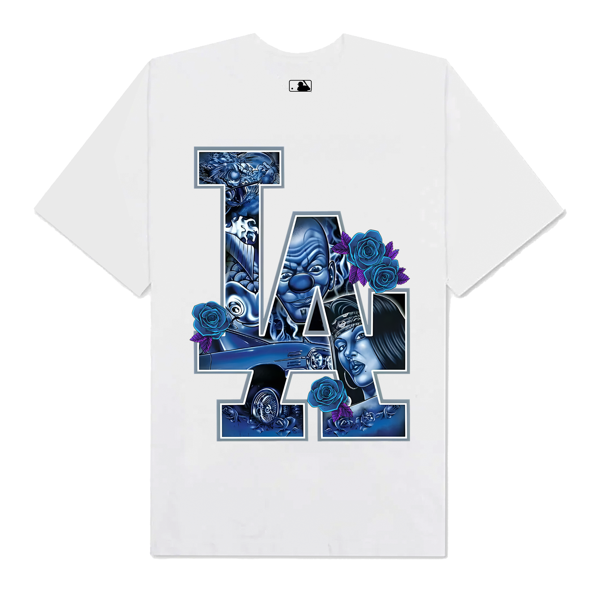 MLB FLoral Blue Rose Gangster T-Shirt