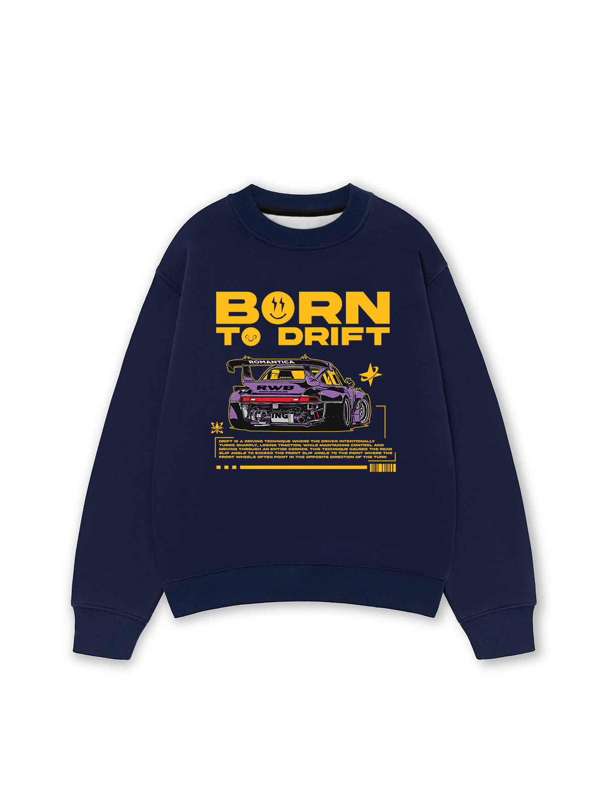 Áo Sweater Nỉ Hai Da Porsche Born To Drift