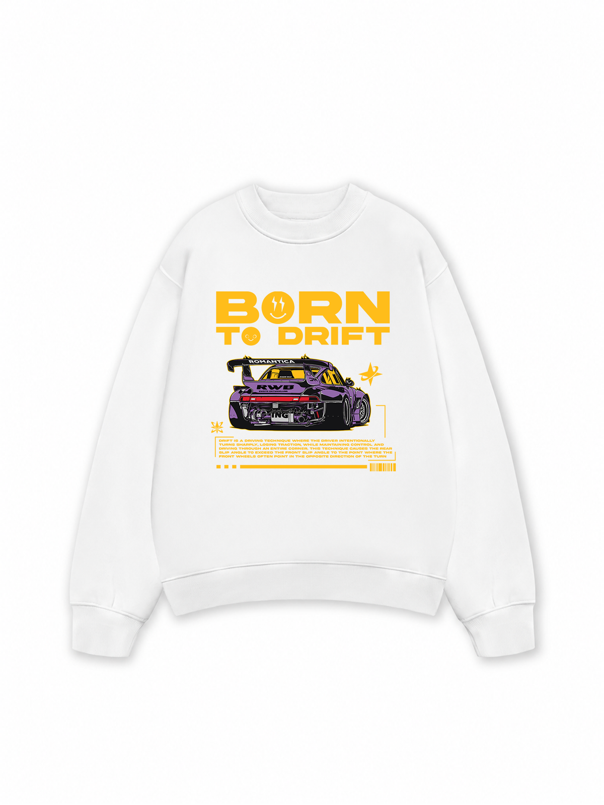Áo Sweater Nỉ Hai Da Porsche Born To Drift
