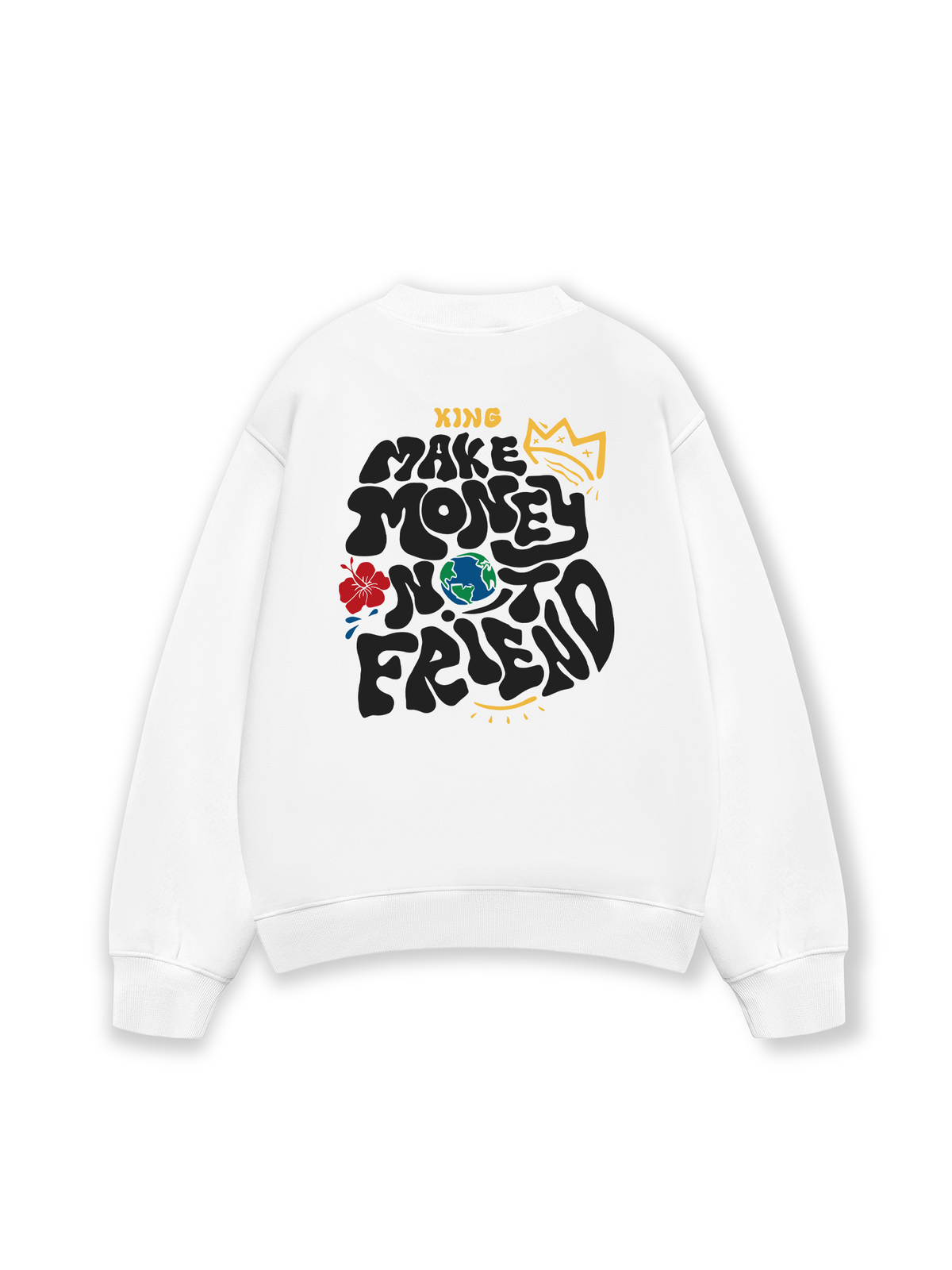 Áo Sweater Nỉ Hai Da Money King Make Not Friend