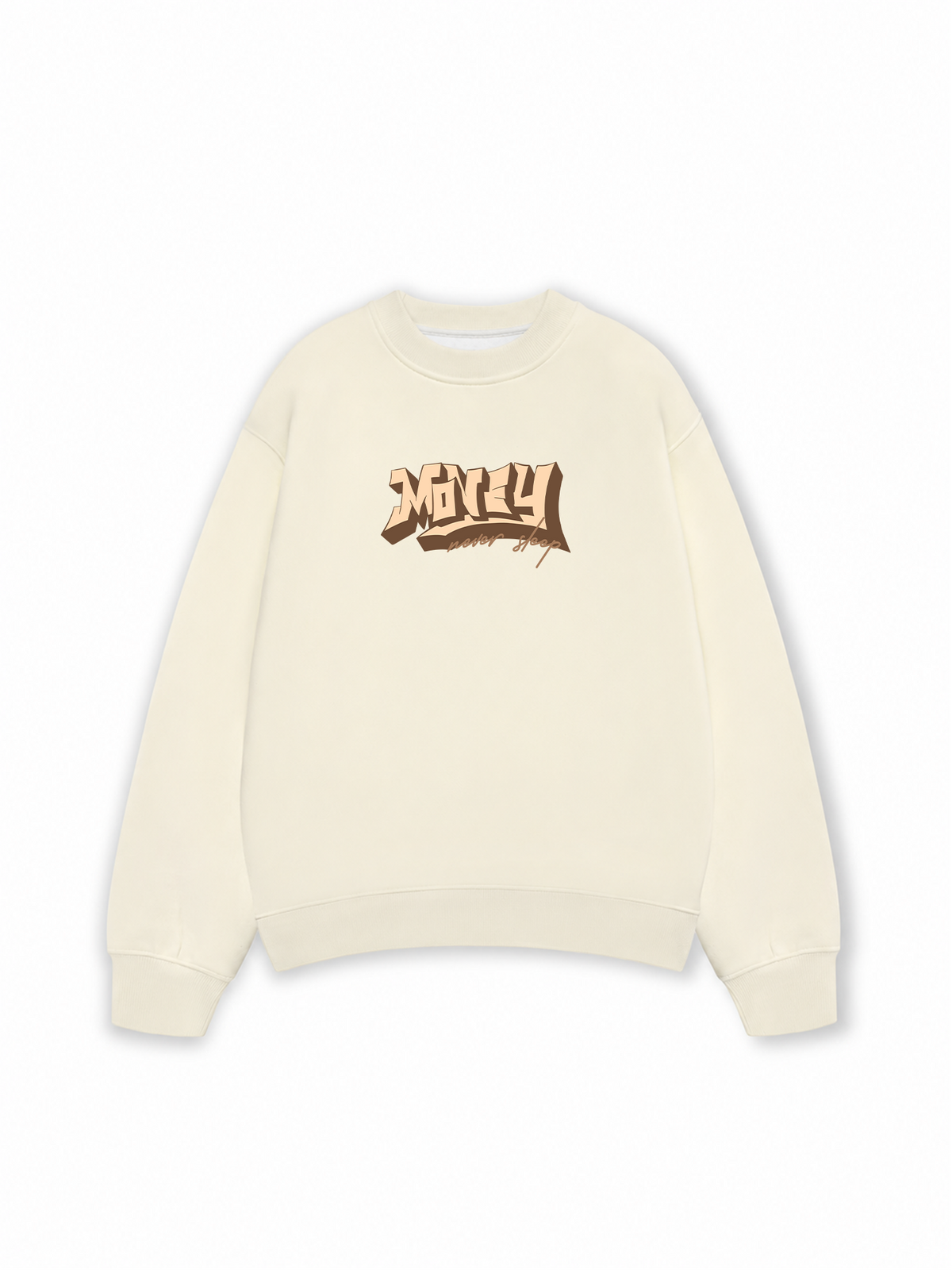 Áo Sweater Nỉ Hai Da Money Never Sleep