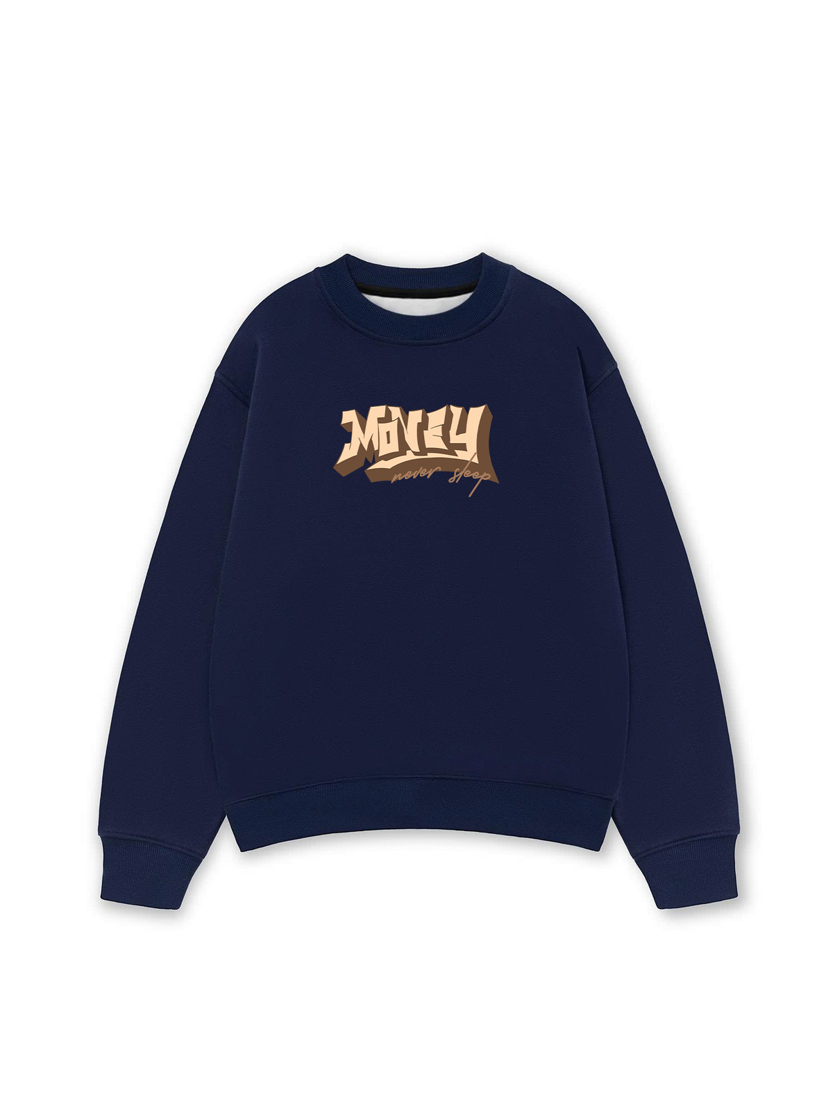 Áo Sweater Nỉ Hai Da Money Never Sleep
