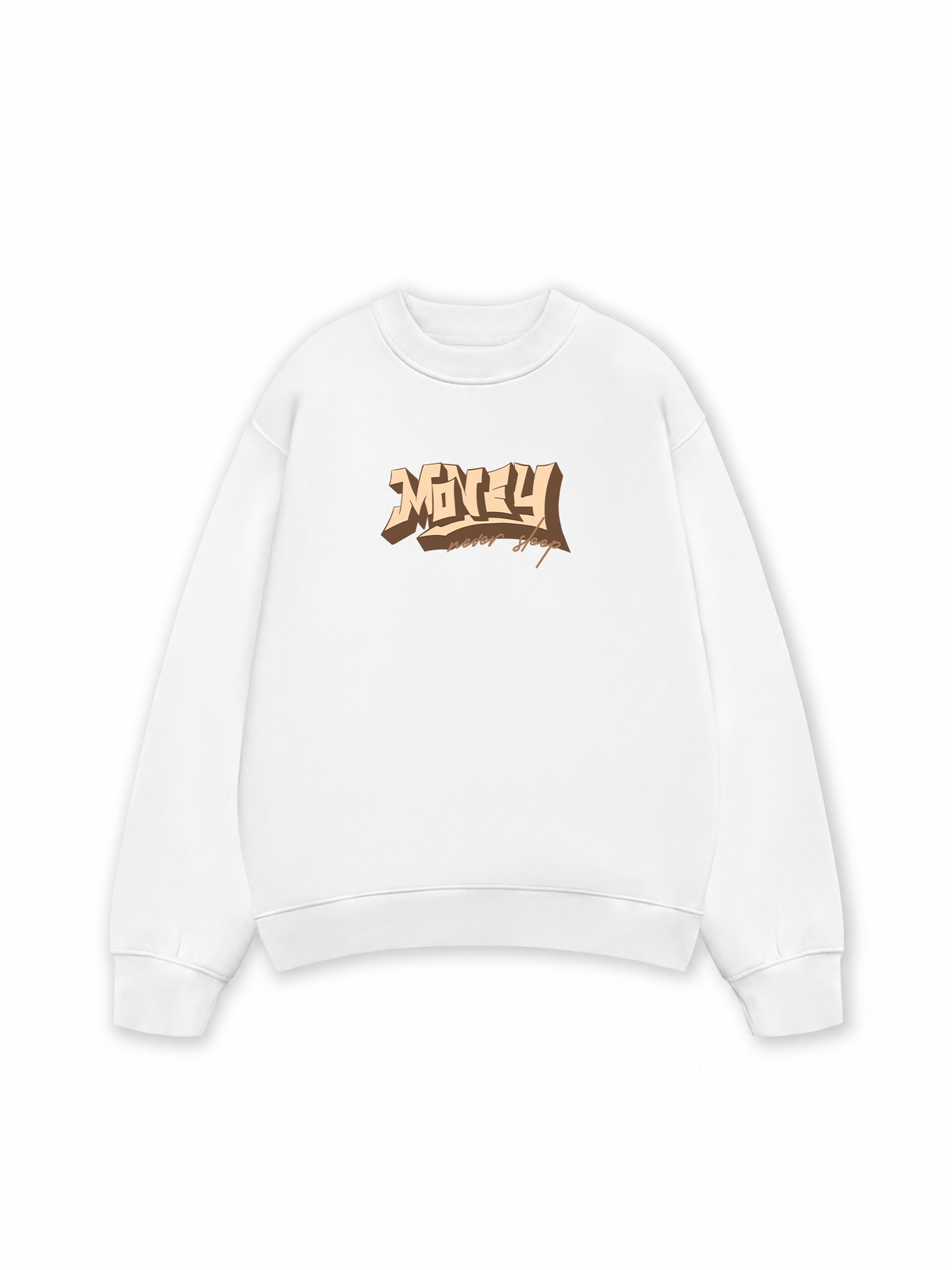 Áo Sweater Nỉ Hai Da Money Never Sleep