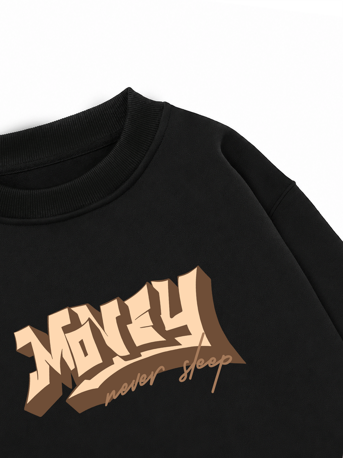 Áo Sweater Nỉ Hai Da Money Never Sleep