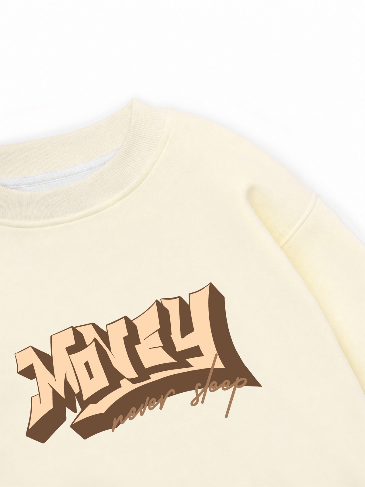 Áo Sweater Nỉ Hai Da Money Never Sleep