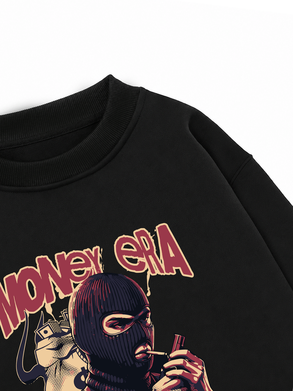 Áo Sweater Nỉ Hai Da Money Era No Rules