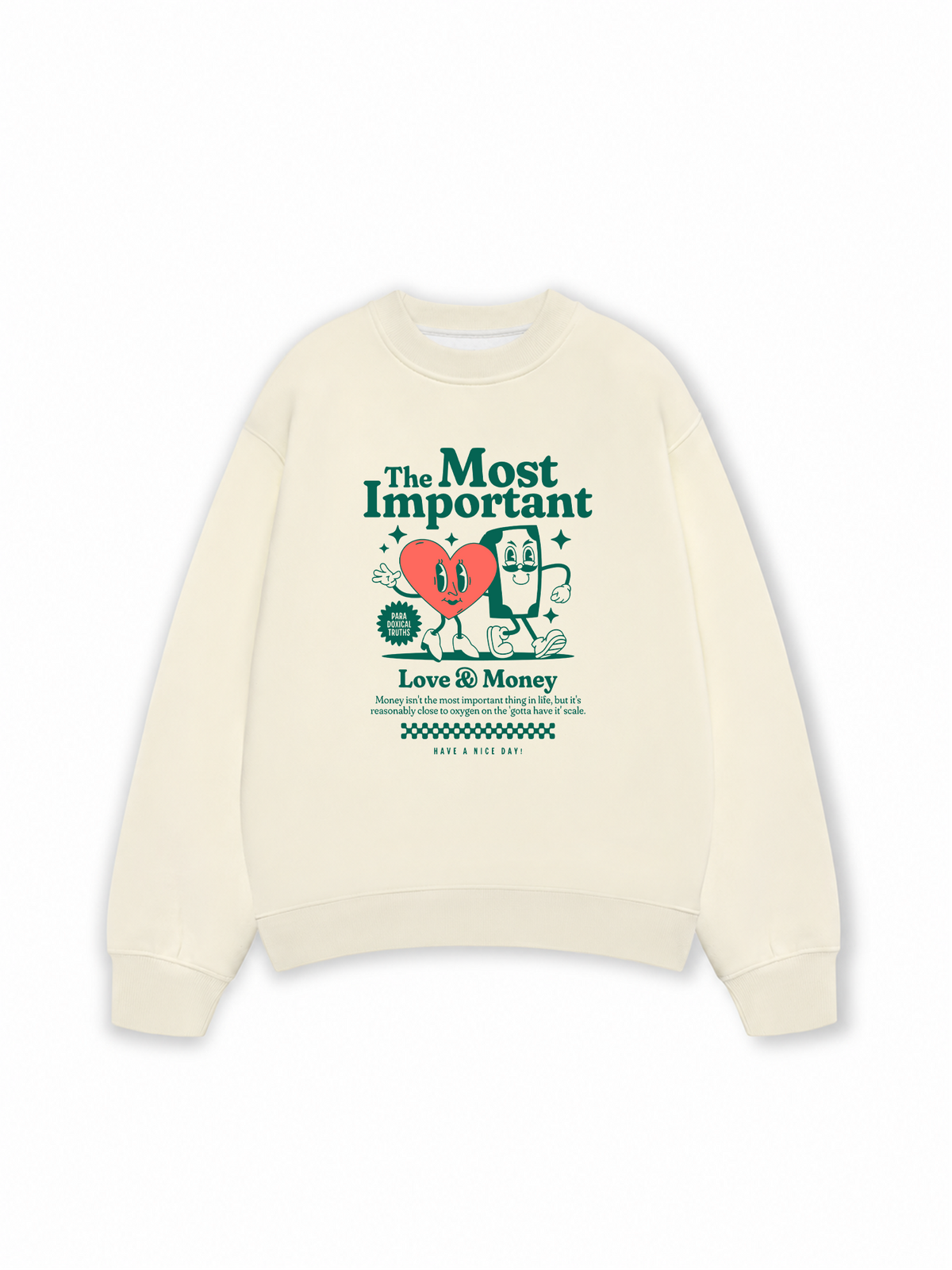 Áo Sweater Nỉ Hai Da Money The Most Important