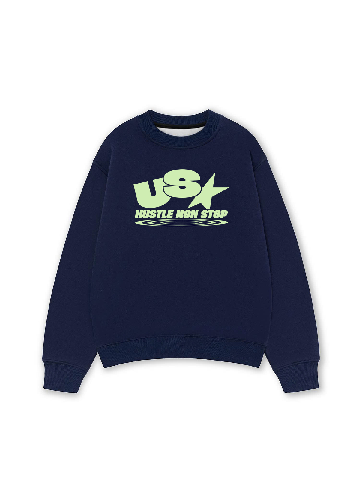 Áo Sweater Nỉ Hai Da USA Hustle Non Stop