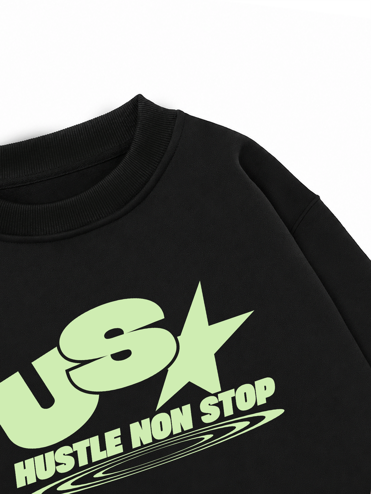 Áo Sweater Nỉ Hai Da USA Hustle Non Stop