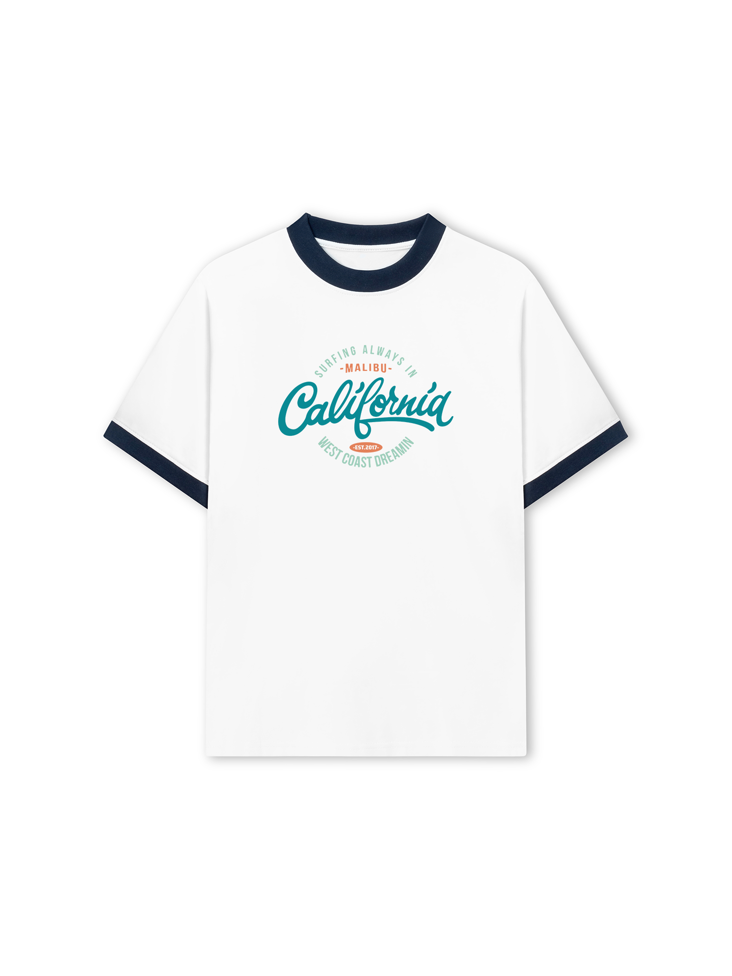 Áo Thun Ringer Relaxed Fit Malibu West Coast