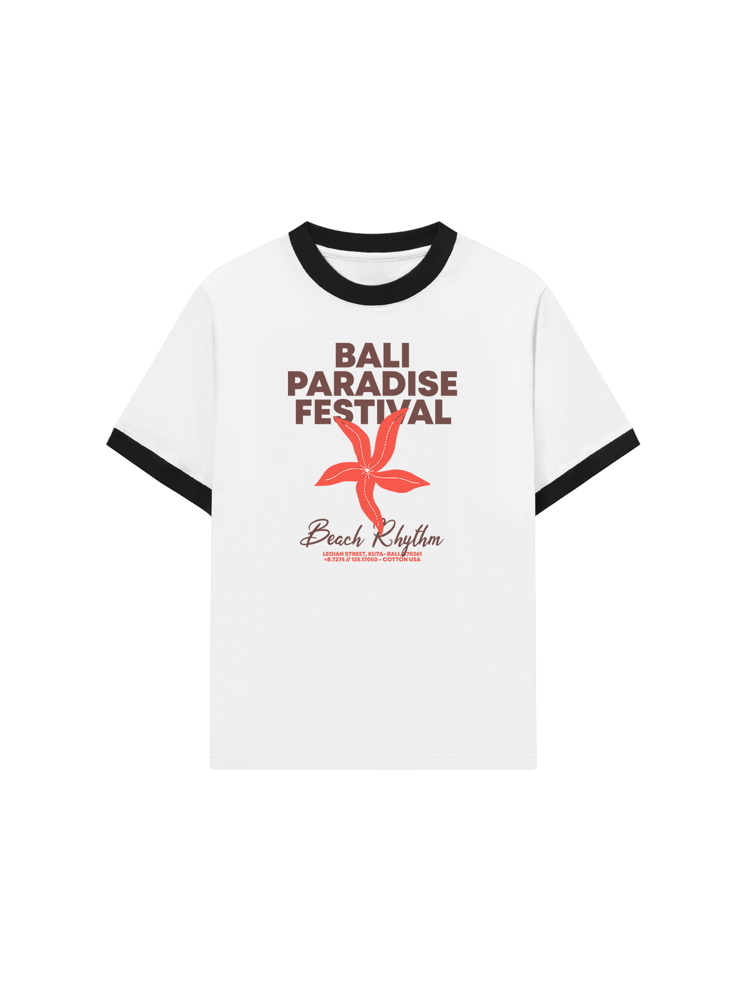 Áo Thun Ringer Relaxed Fit Tropical Bali Paradise