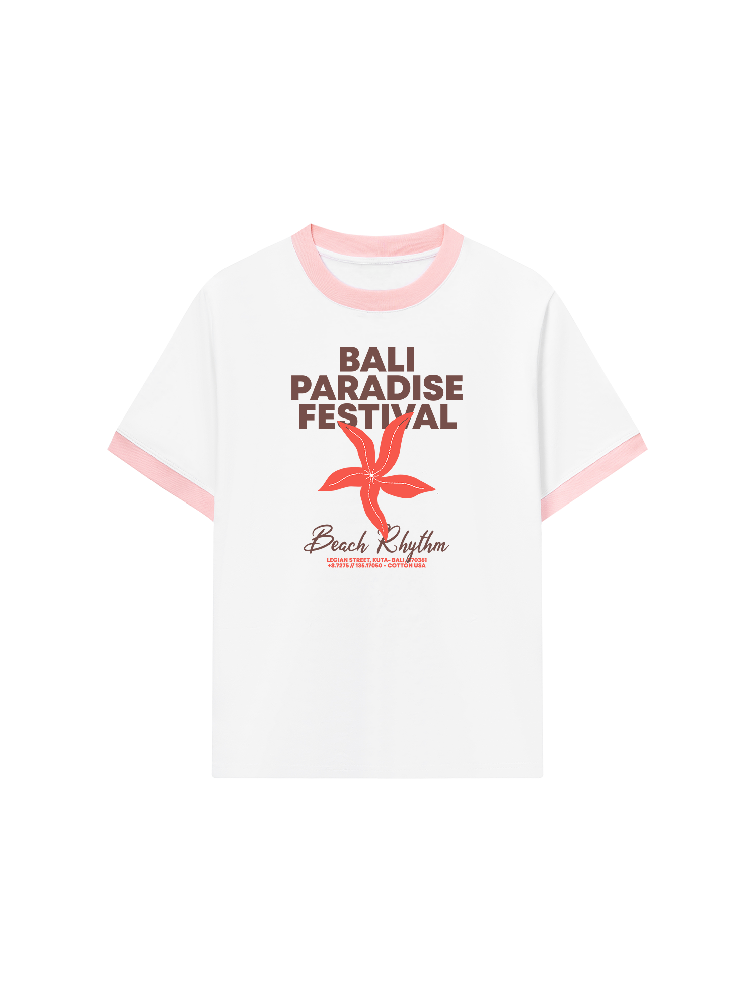 Áo Thun Ringer Relaxed Fit Tropical Bali Paradise
