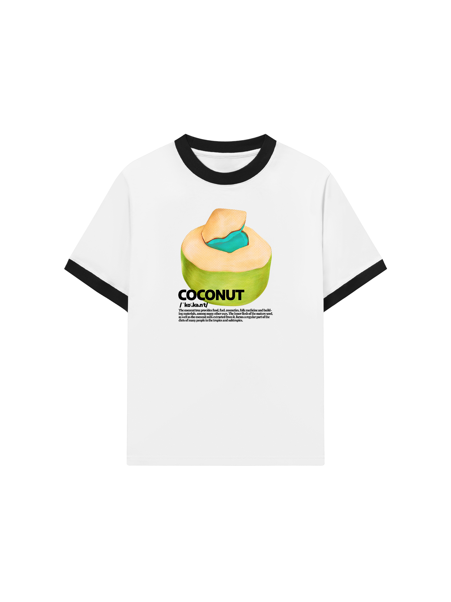 Áo Thun Ringer Relaxed Fit Tropical Coconut Retro