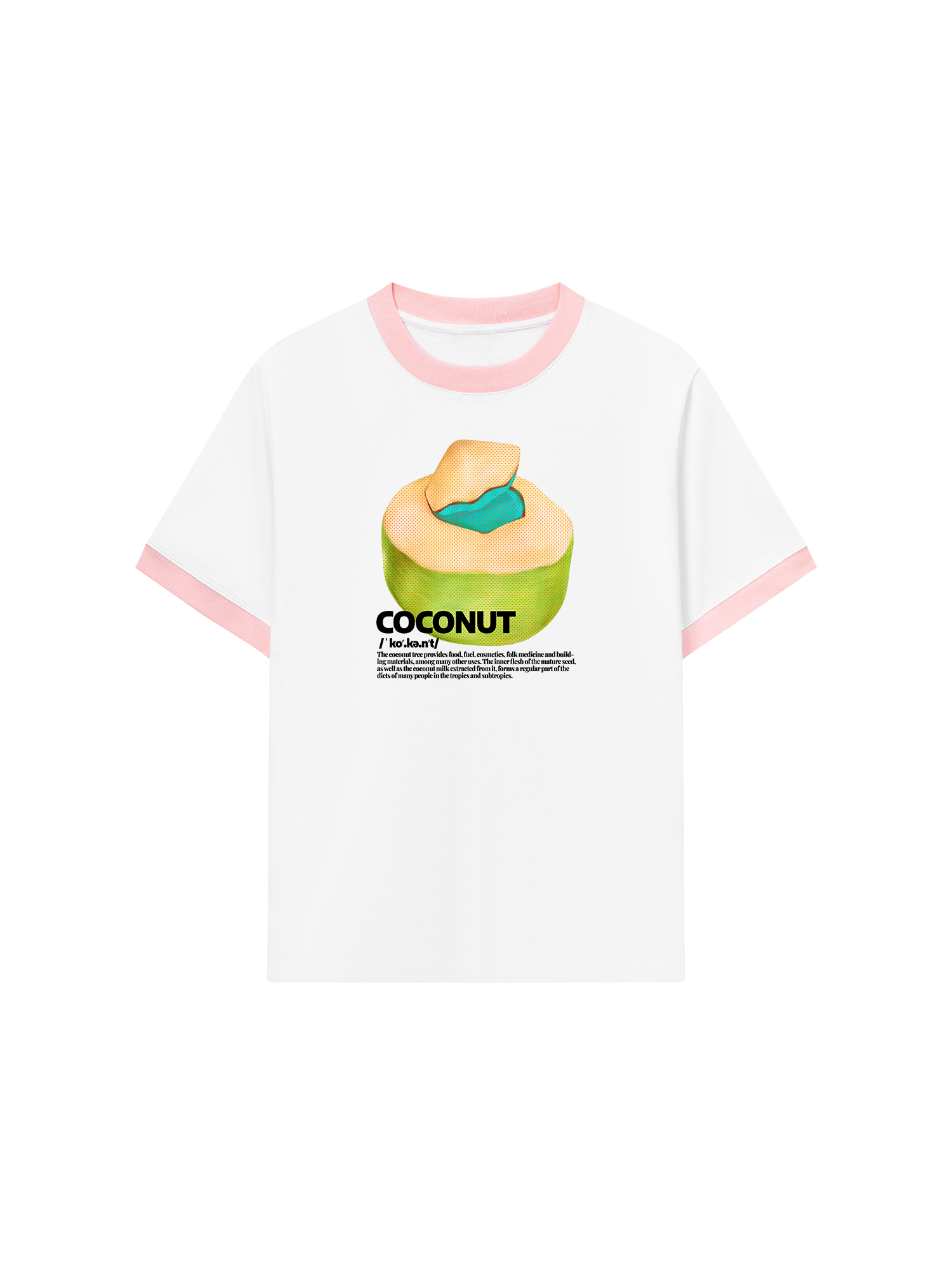 Áo Thun Ringer Relaxed Fit Tropical Coconut Retro