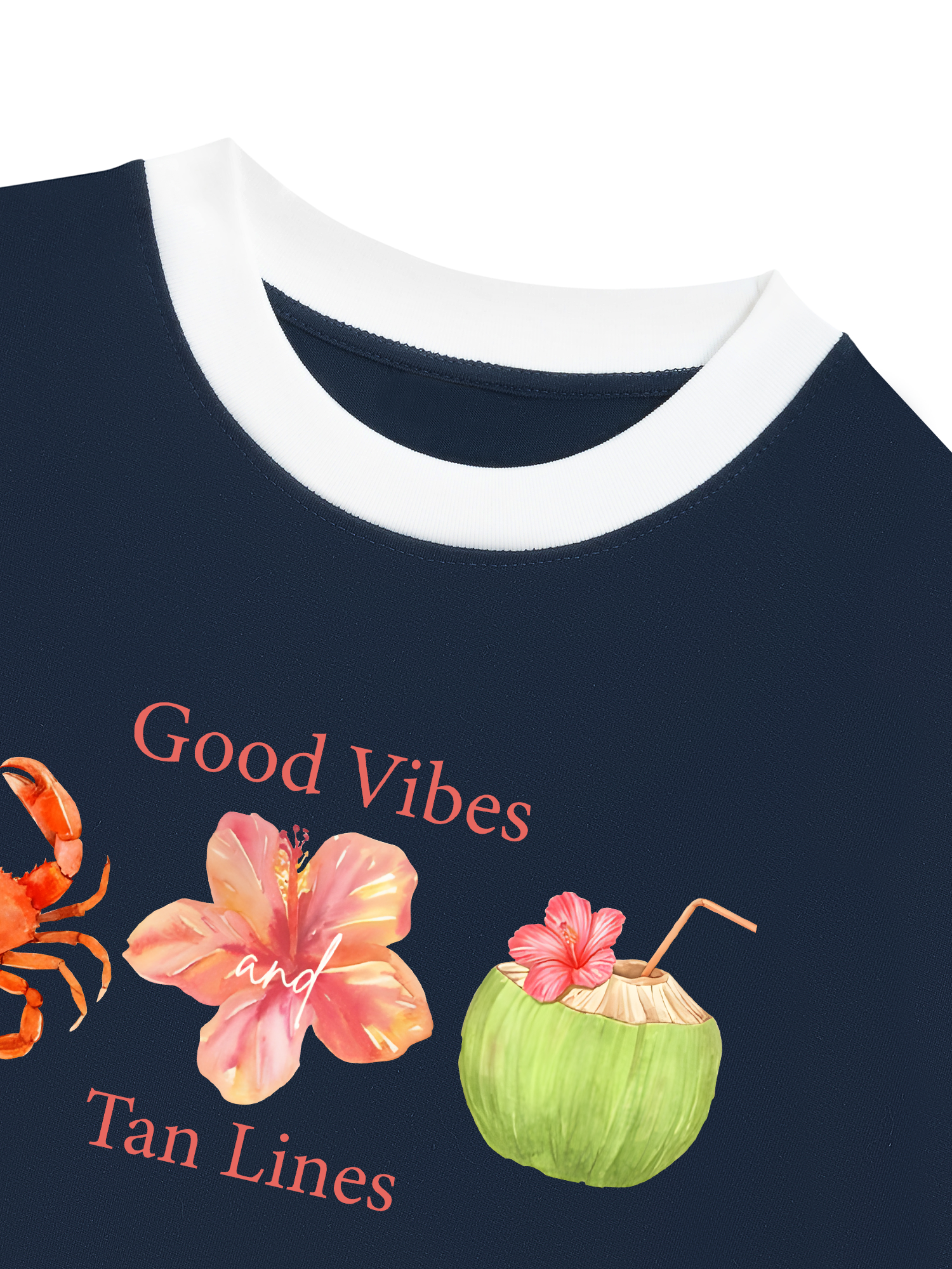 Áo Thun Ringer Relaxed Fit Tropical Good Vibes Tan Lines