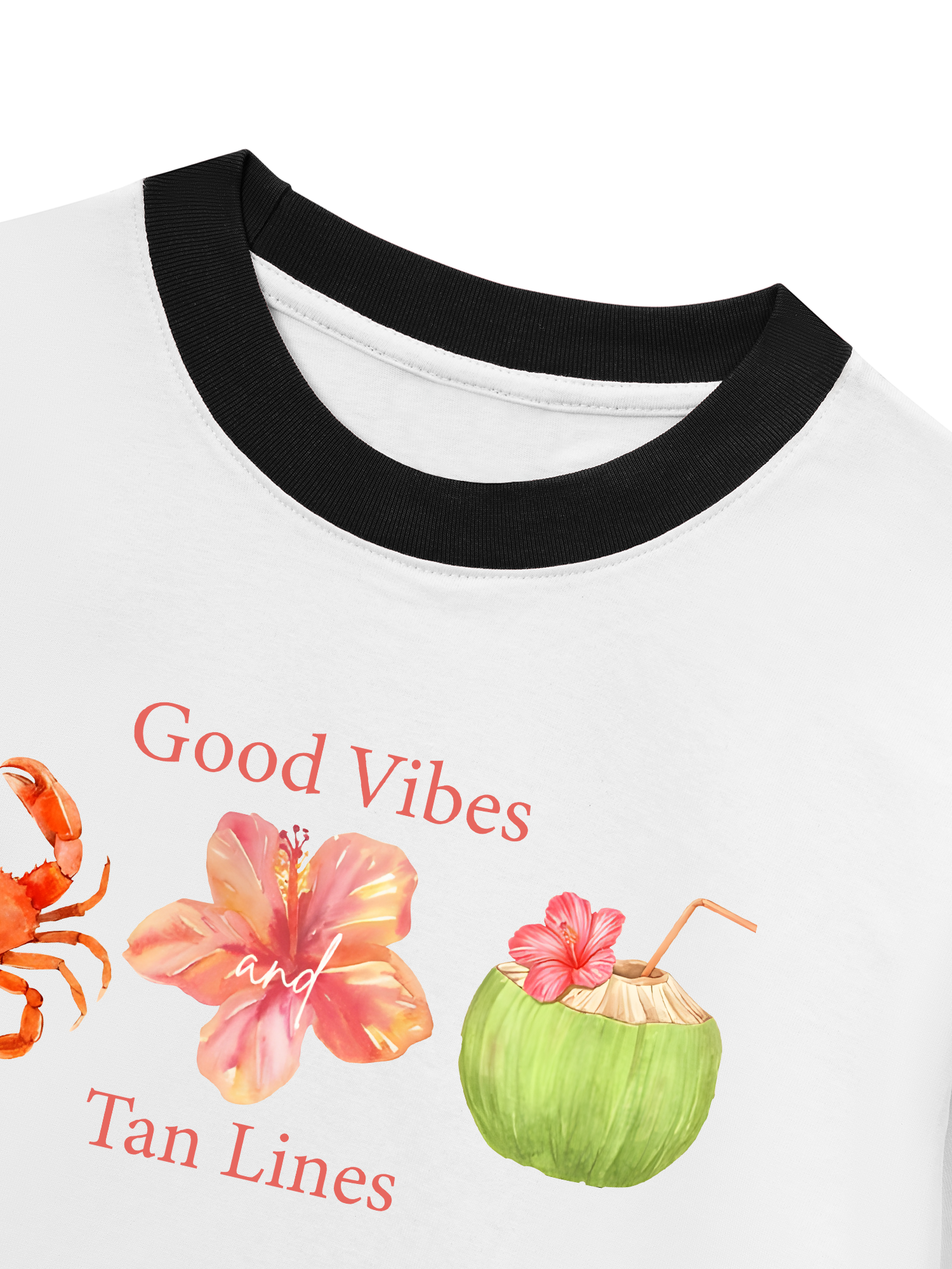 Áo Thun Ringer Relaxed Fit Tropical Good Vibes Tan Lines