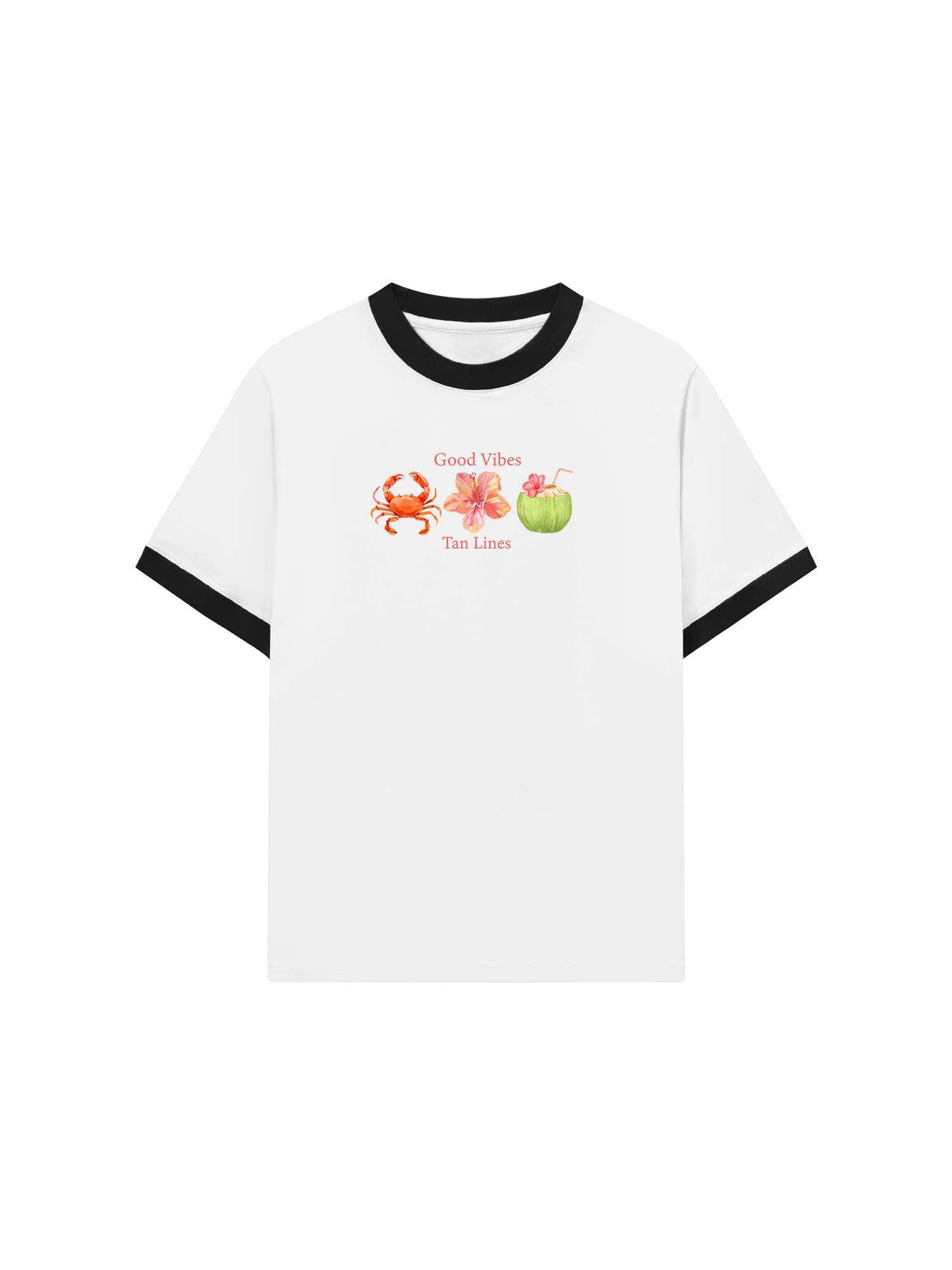 Áo Thun Ringer Relaxed Fit Tropical Good Vibes Tan Lines
