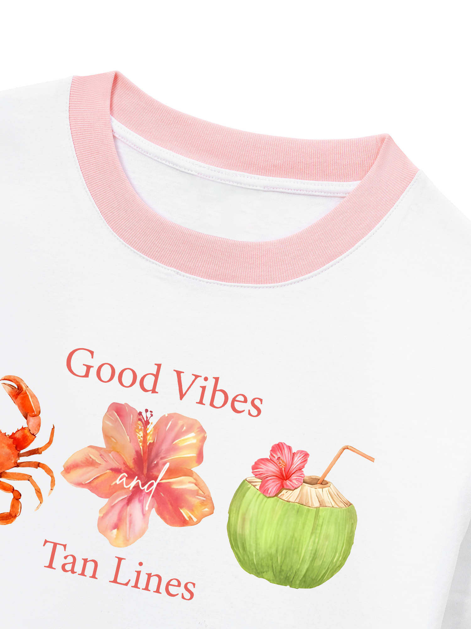 Áo Thun Ringer Relaxed Fit Tropical Good Vibes Tan Lines