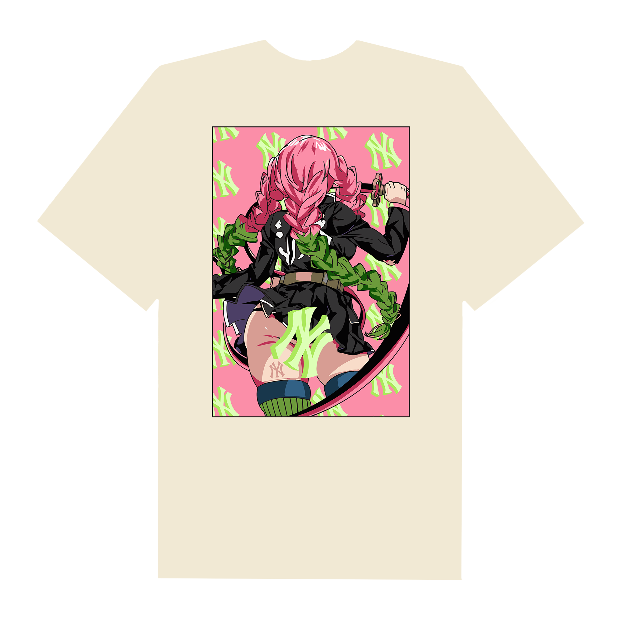 MLB Anime Demon Slayer Mitsuri Rose NY T-Shirt