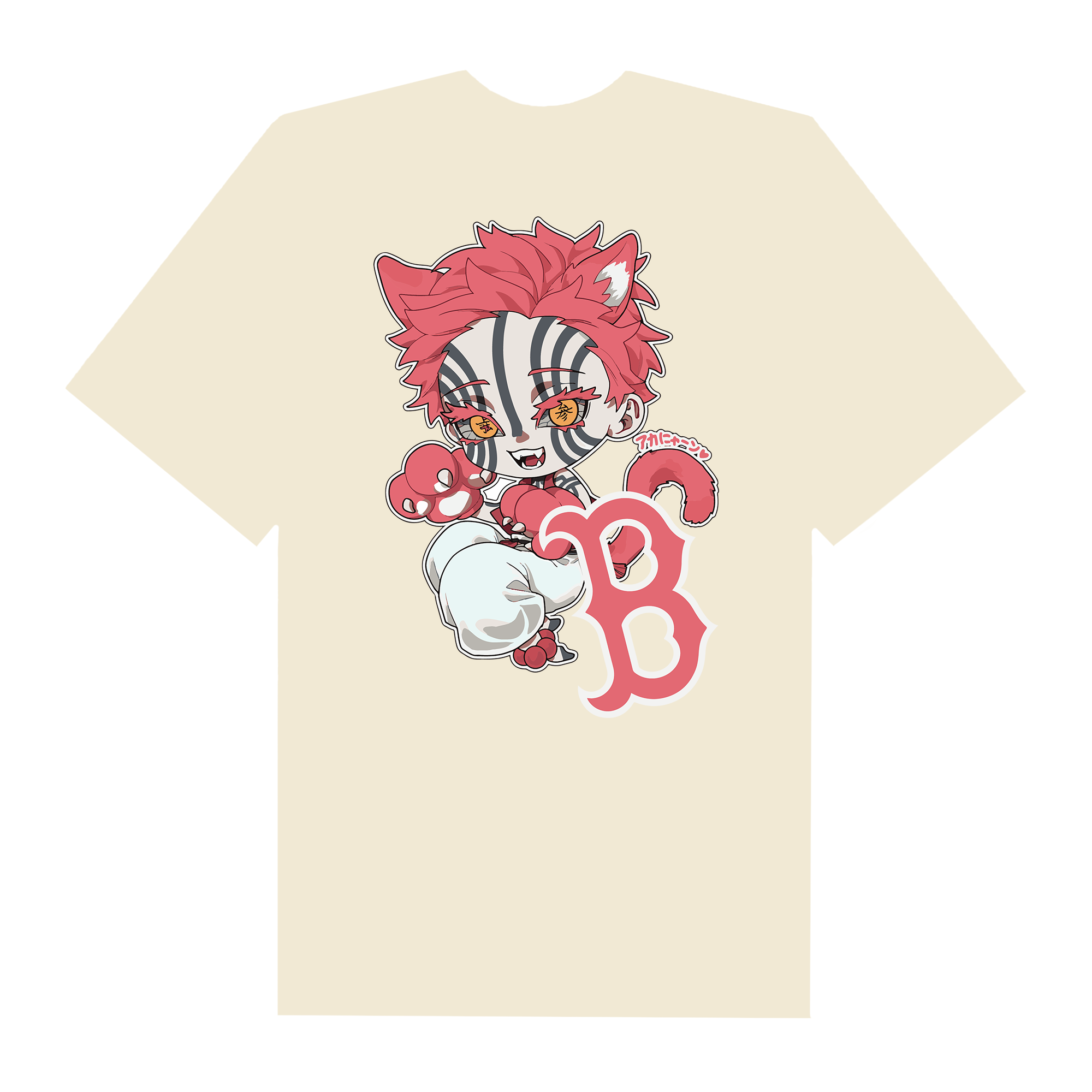 MLB Anime Demon Slayer Neko Akaza Boston T-Shirt