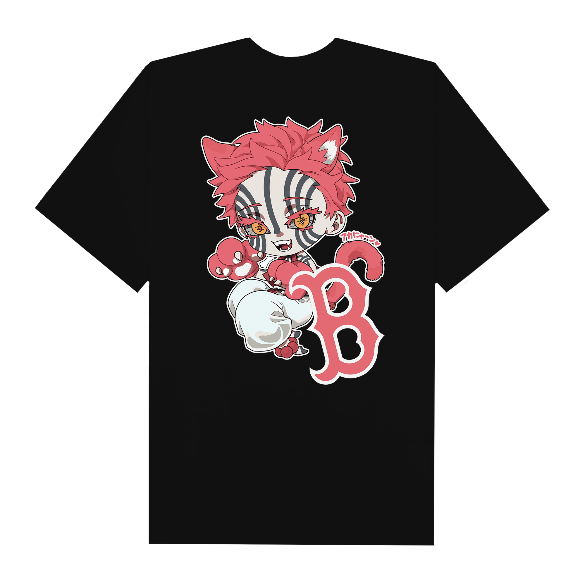 MLB Anime Demon Slayer Neko Akaza Boston T-Shirt