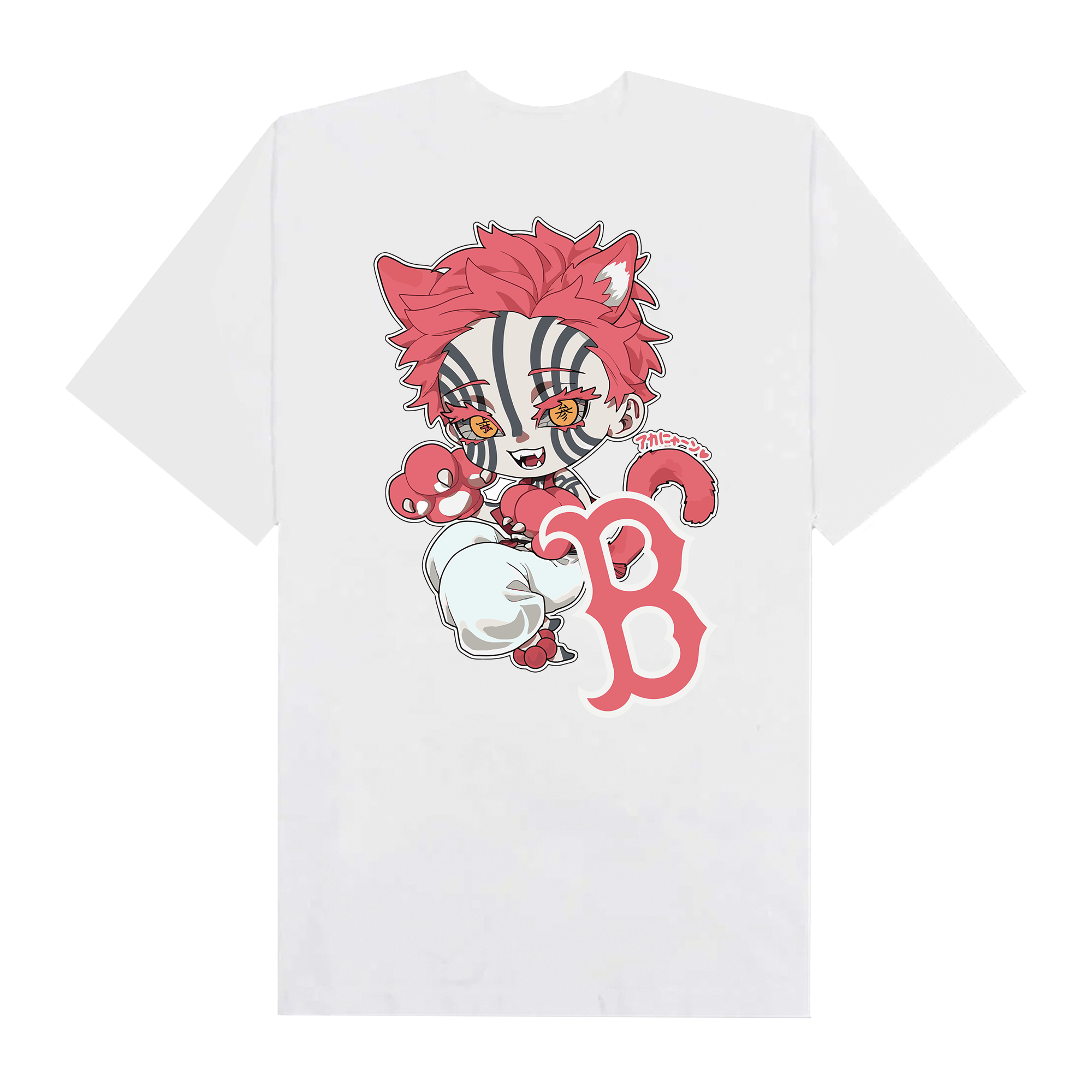 MLB Anime Demon Slayer Neko Akaza Boston T-Shirt