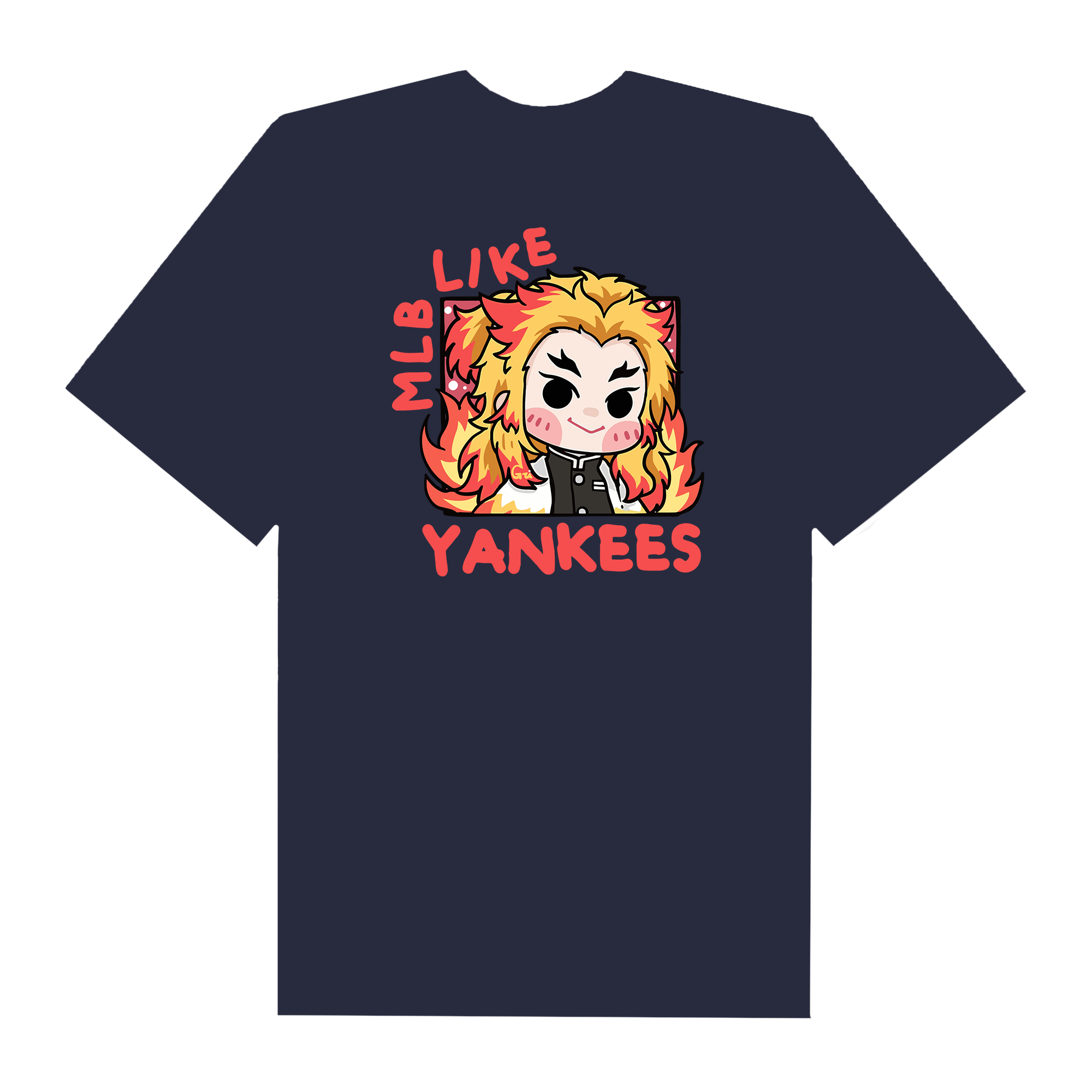 MLB Anime Demon Slayer Rengoku Like Yankees T-Shirt